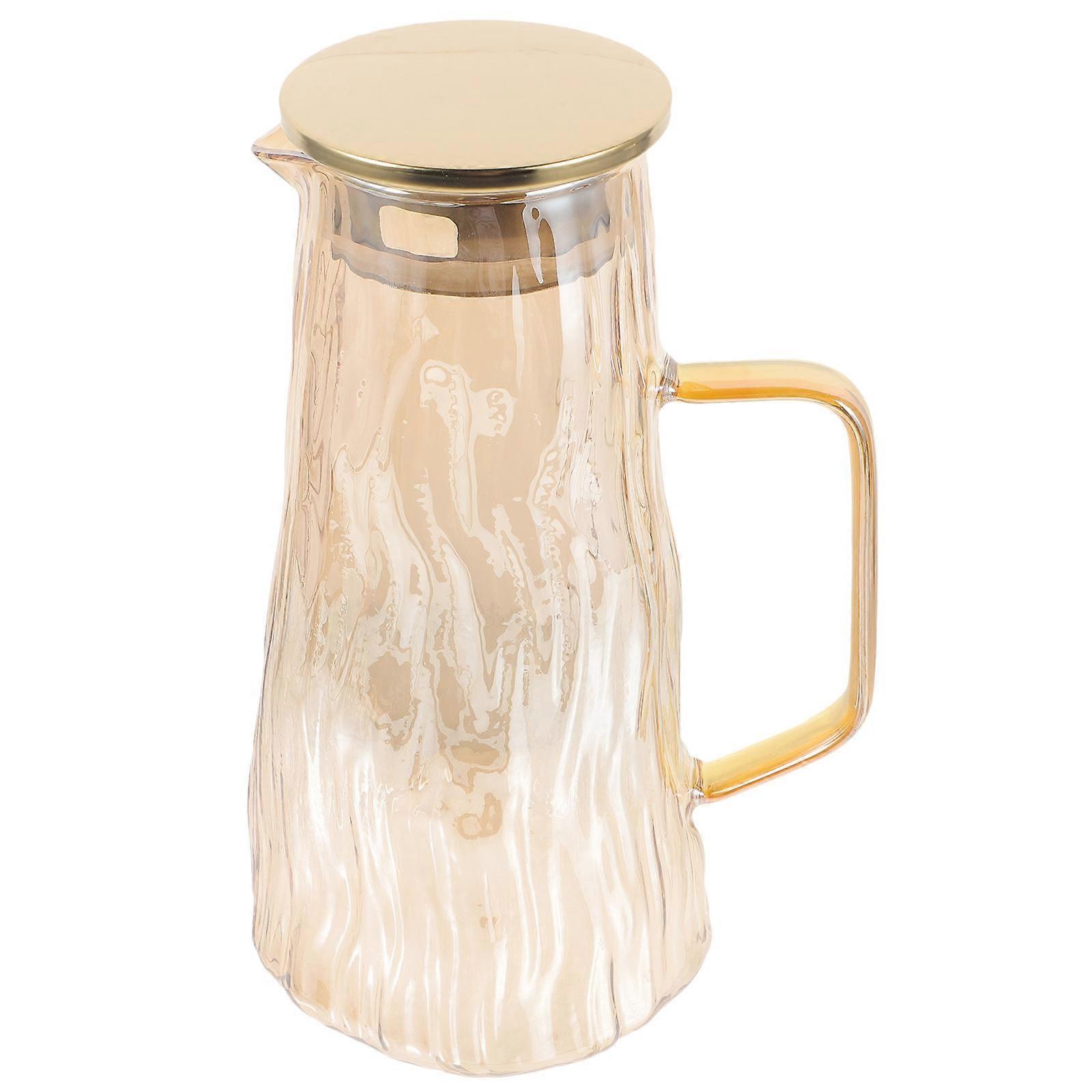 Iced Tea Pitcher with Thickened Thermal Shock Resistant Jug for Hot and Cold Beverages, Stylish Tea Infuser Carafe for Home Use