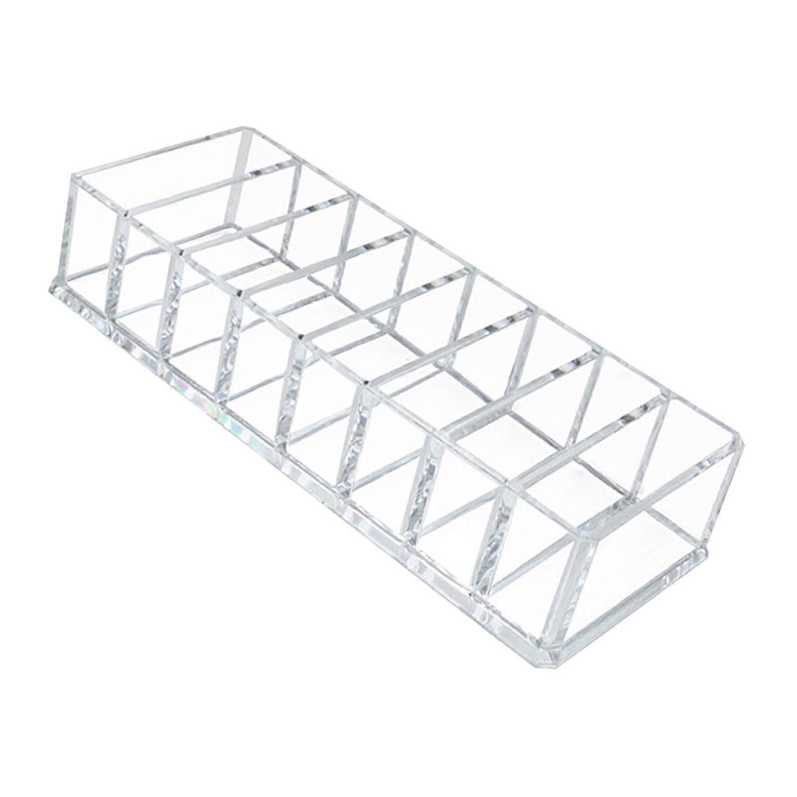 Compact acrylic makeup organizer, makeup organizer with 8 cube compartments for lipstick, eyeshadow