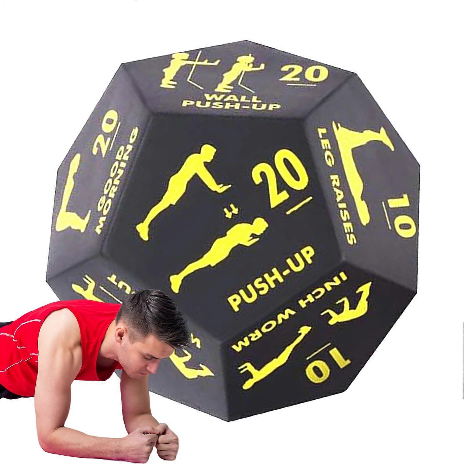 Fitness Cube - 12-Side Group Training Device for Squats, Yoga, Push-Ups, Stretching Exercises, Yellow