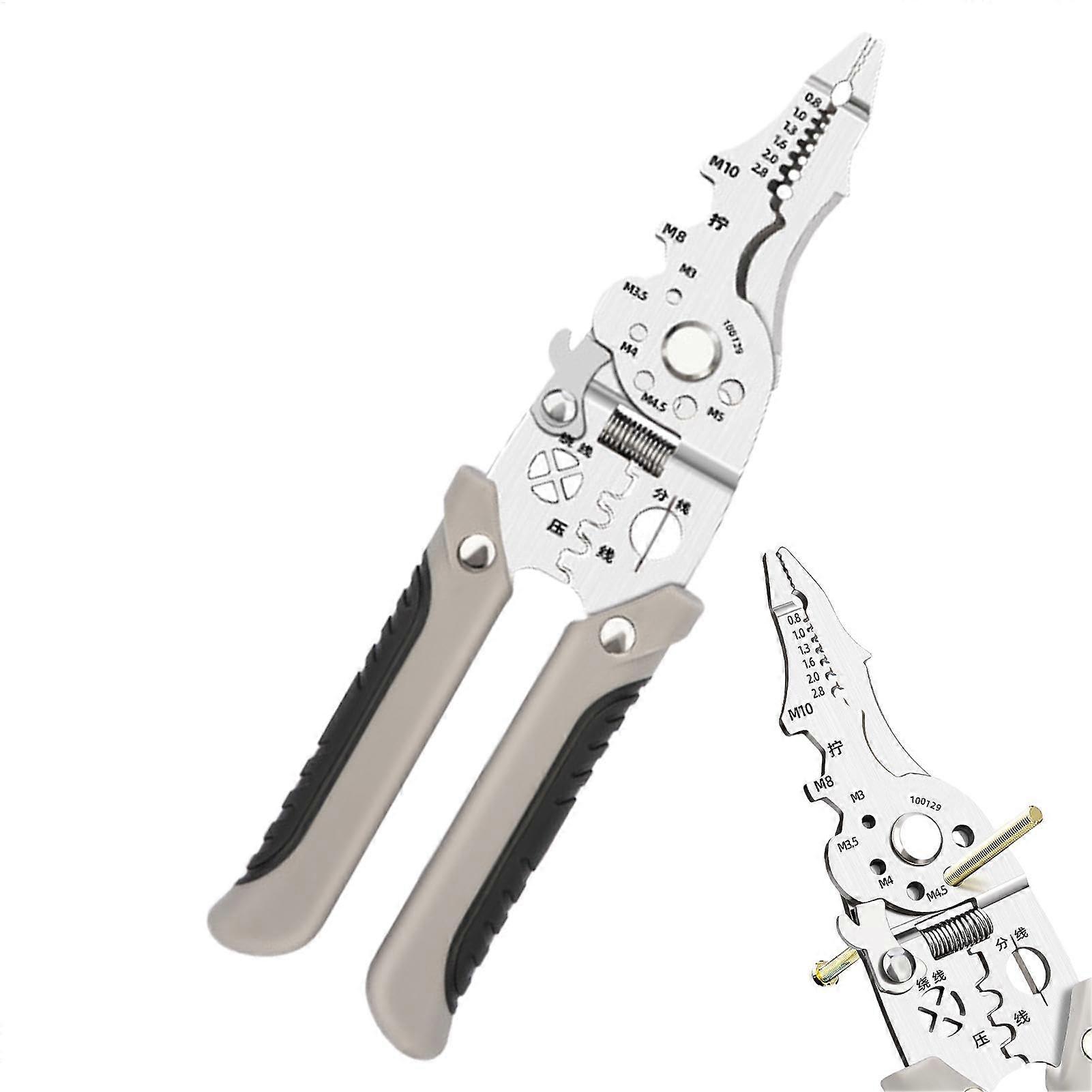Electric Fil-Fil Tetase 18 in 1 Foldable Multifunctional Metal Cable Stripper Crimp Tool with Automatic Electrometer
