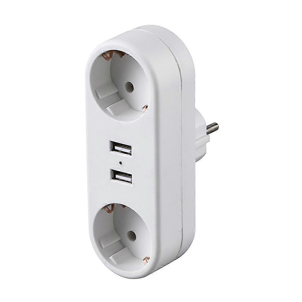 EU Ground Wall Socket Adapter Plug Extension Power Outlet Converter