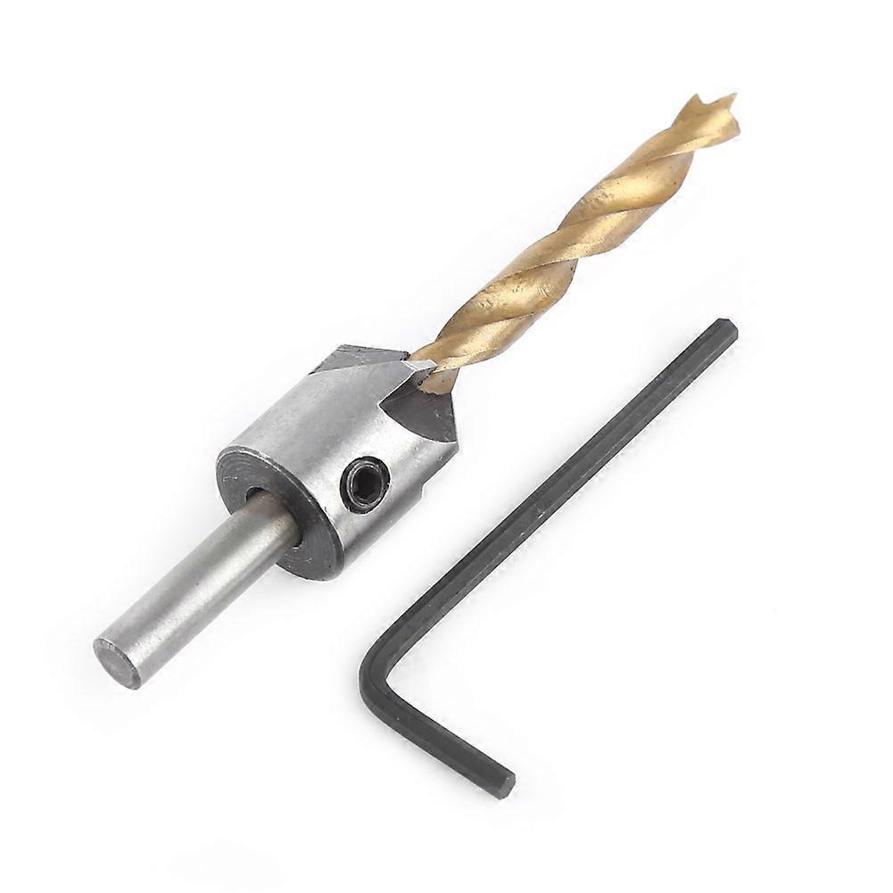 High-Quality Countersink Drill Bit Set for Woodworking – 4 Piece, Round Shank with Hex Key, Ideal for Carpentry Projects