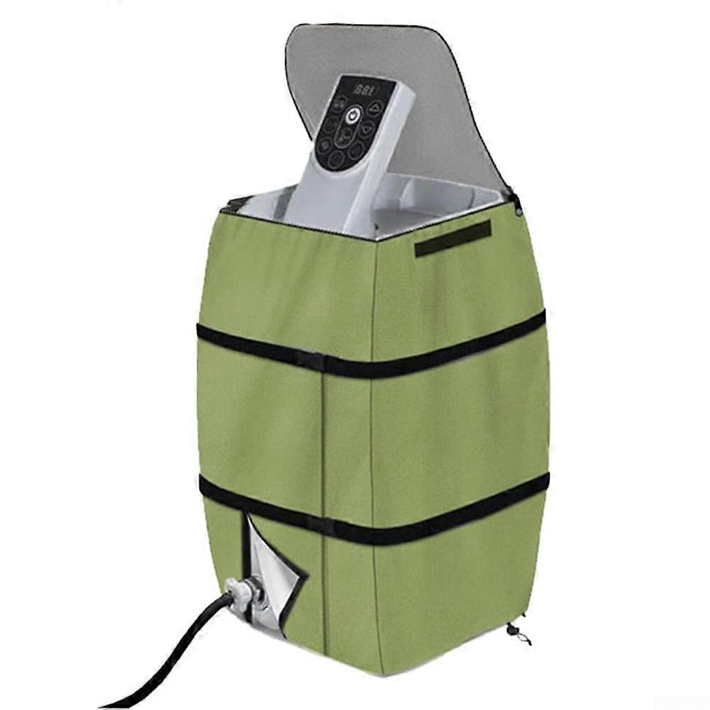 Spa water heater pump protective cover performance fabric for harsh conditions (green in color) is green
