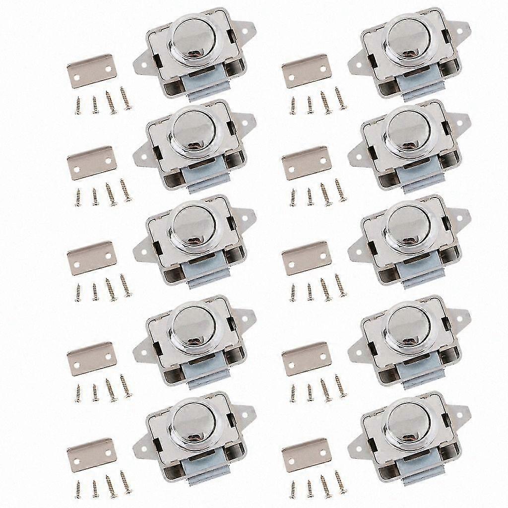 Cabinet Push Button Latch Lock for RV Marine 10 Pack