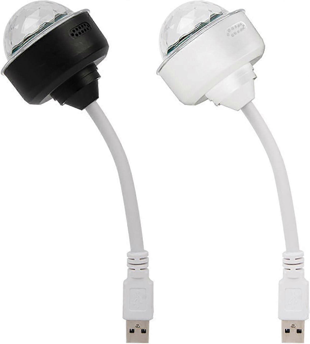 USB Disco Ball Light Rotating Colorful RGB Light for Kids and Family Gatherings USB Powered White and Black