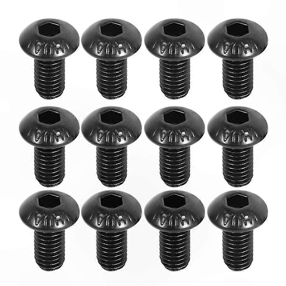 Black Hex Head Screw Cap M5 X 10mm Button Style 50 Pieces