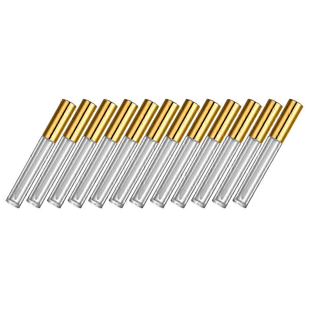 Lip Gloss Tube Wand Portable Lip Gloss Bottle Daily Use Plastic Golden Safe for Use 40Set