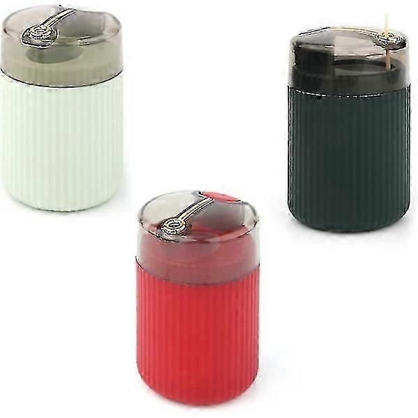 3 pcs Automatic Toothpick Dispenser, Pp+abs Toothpick Holder Dispenser for Kitchen (3 Colors)