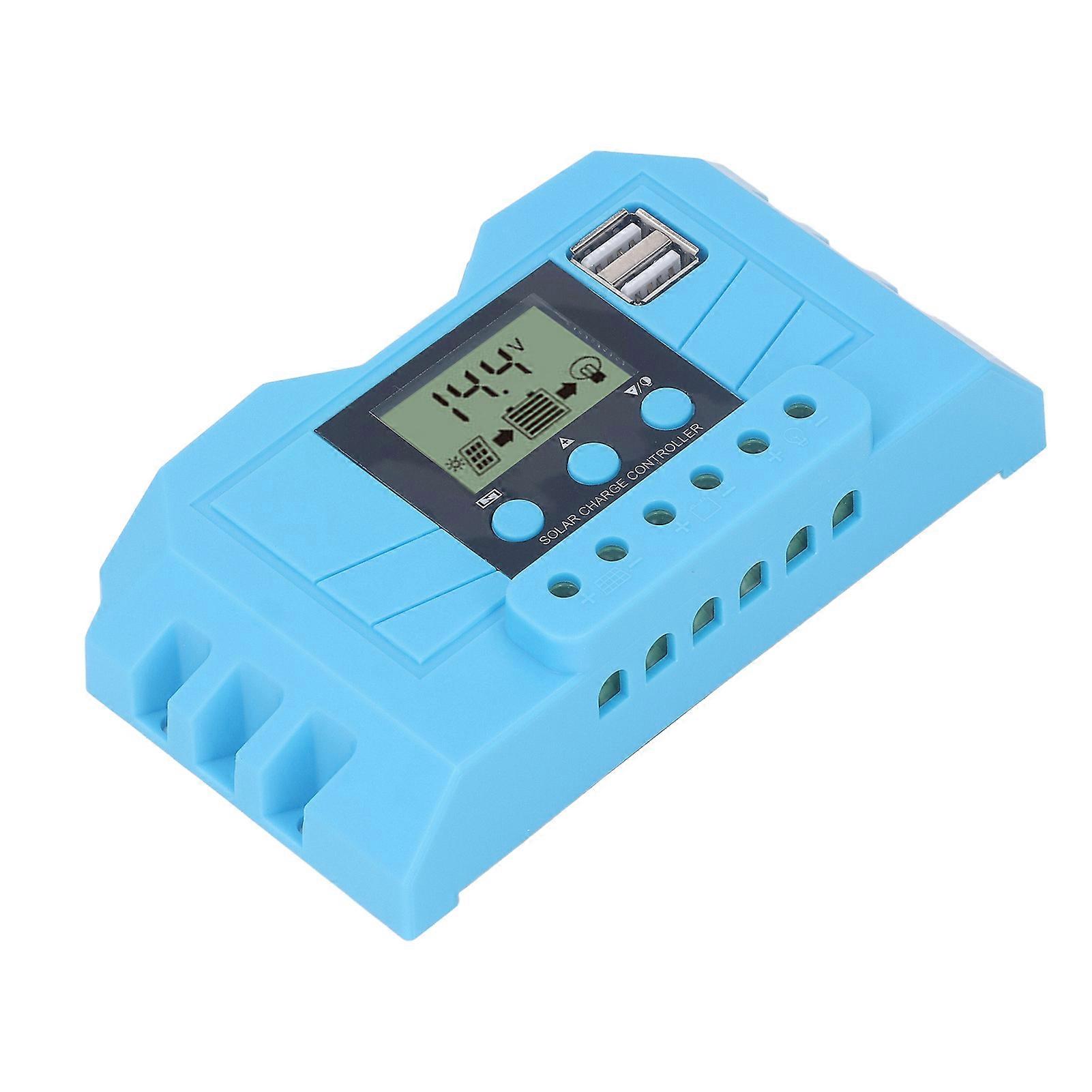 30A PWM Solar Charge Controller 12V/24V Dual USB LCD Display