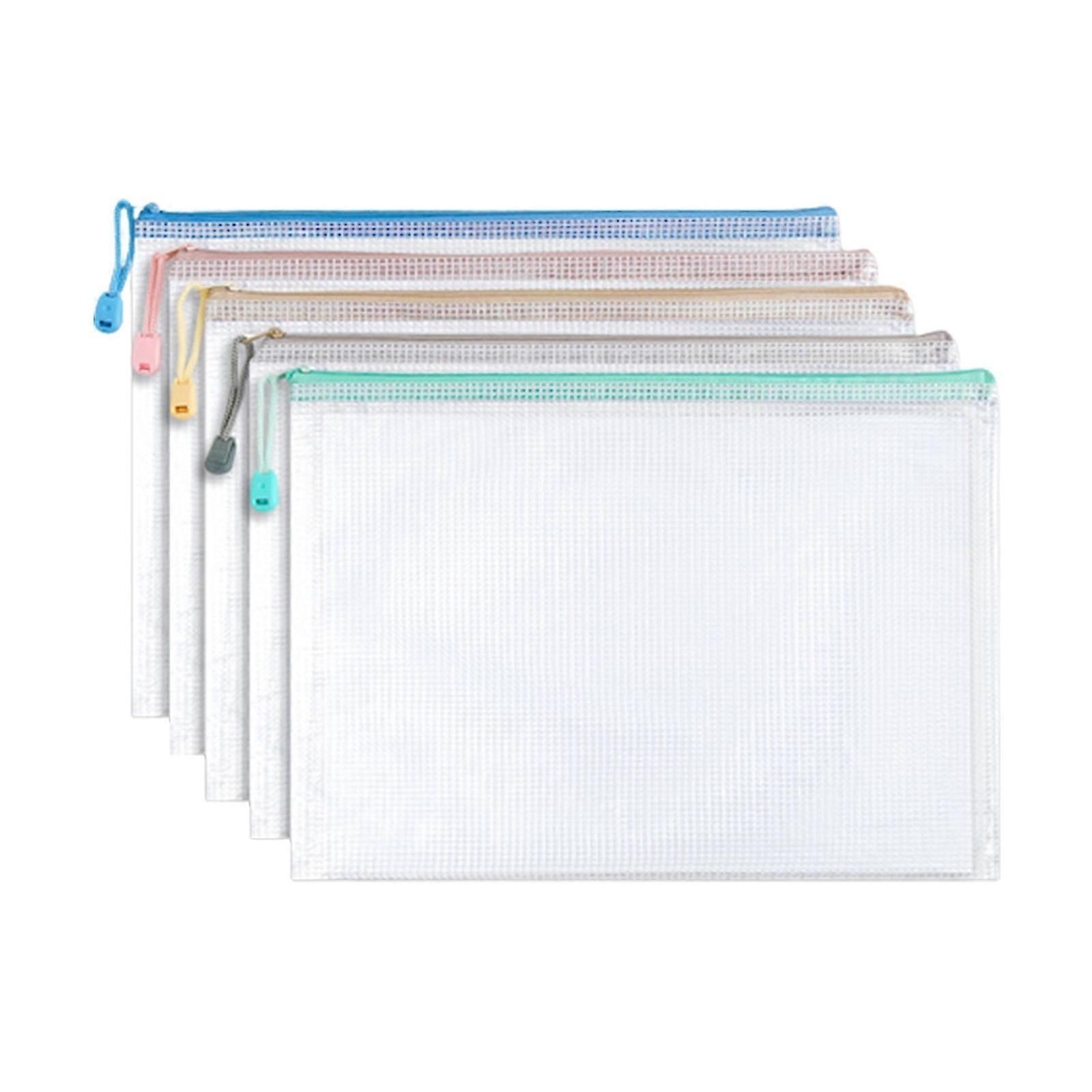 5/10/20Pcs Clear Zippered File Folders, Letter Size Document Wallets for Students & Receipts