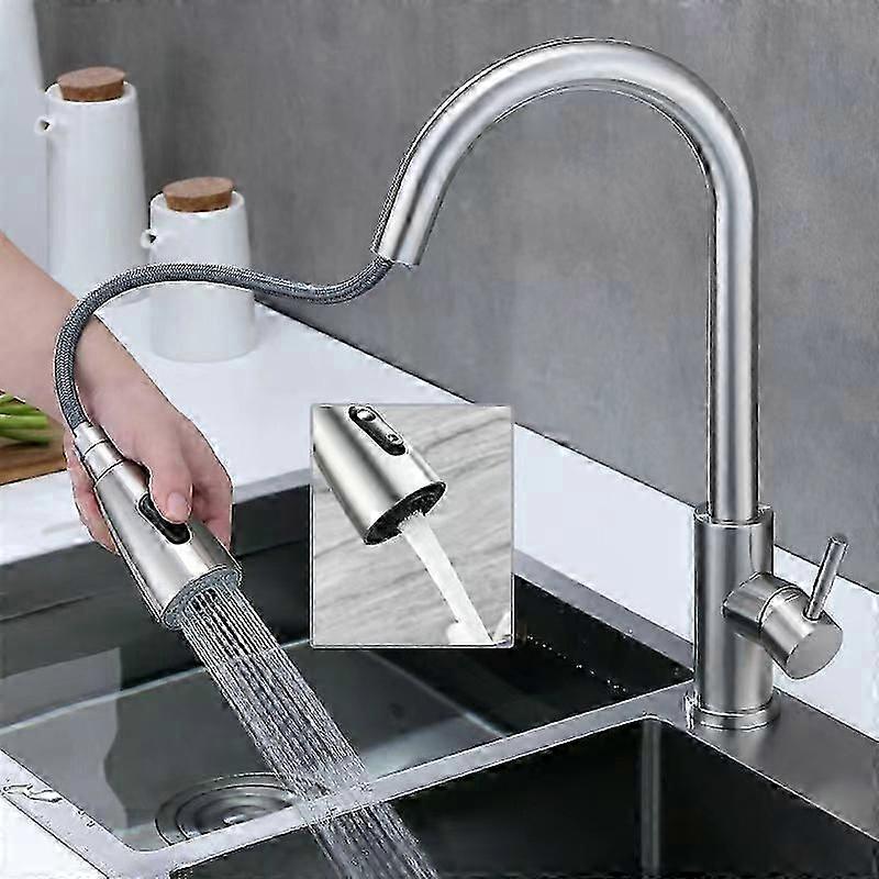 Brushed nickel kitchen faucet with 360 rotation for sinks