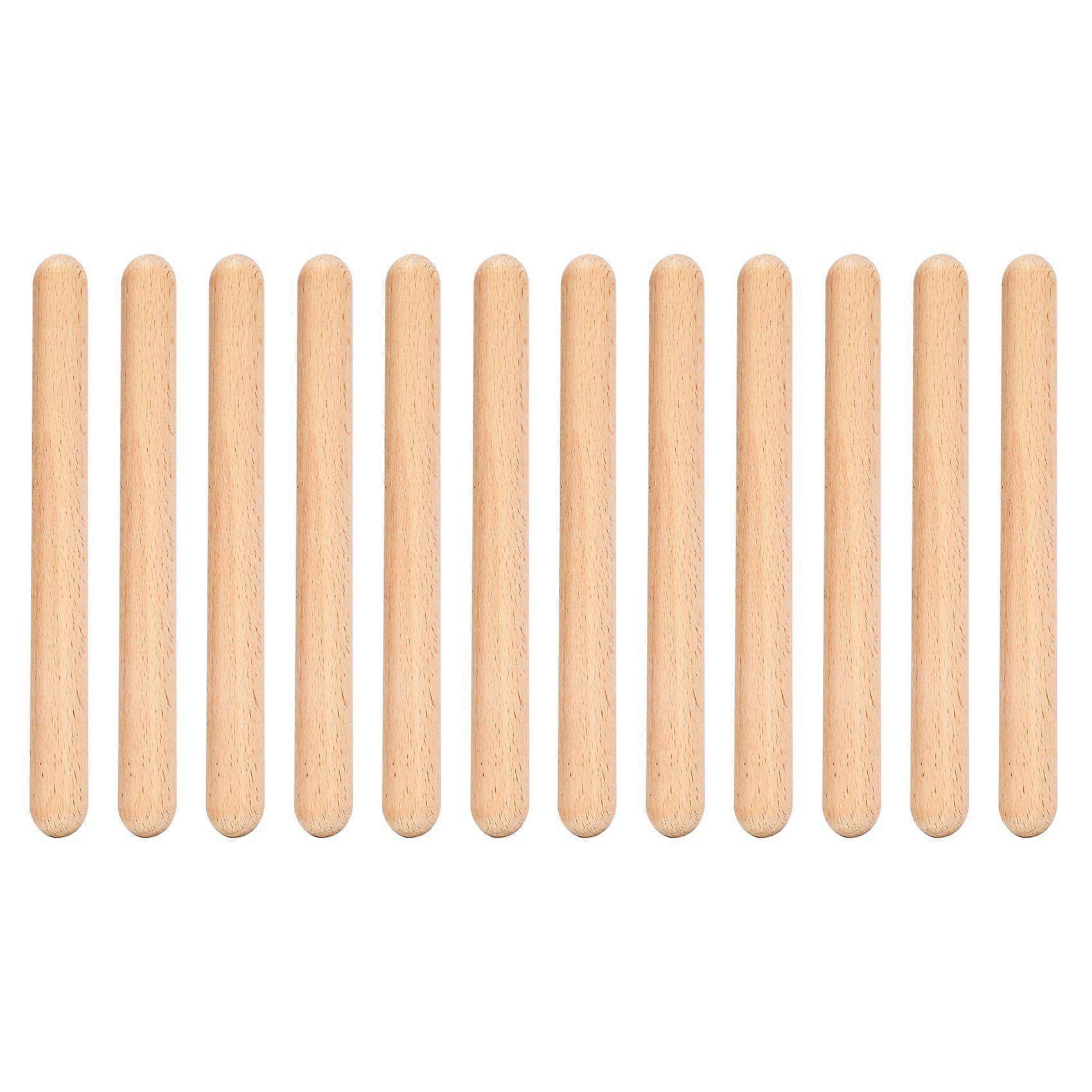 6 Pairs Wood Claves Musical Percussion Instrument Rhythm Sticks Percussion Rhythm Sticks Children M