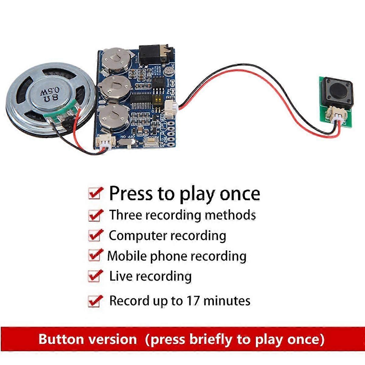 17 Minutes Sound Voice Audio Music Recorder Board Chip Programmable Music Module for Greeting Card