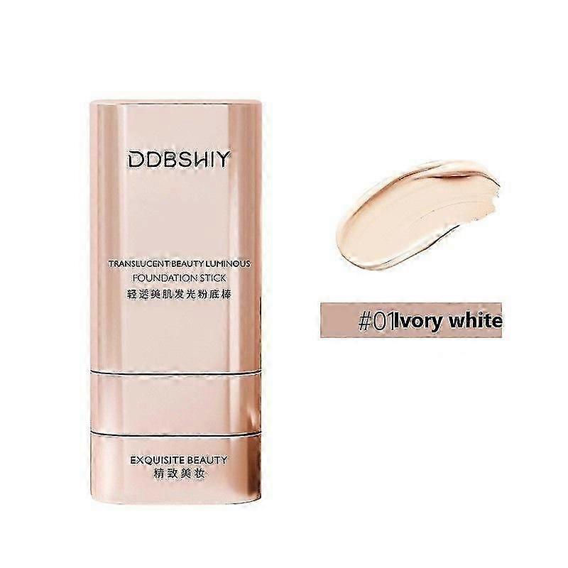 Foundation Stick, 2 in 1 Foundation, Multi-use Foundation Stick Makeup with Brush, Longwear Contour Stick Waterproof Foundation Face Stick for All Ski