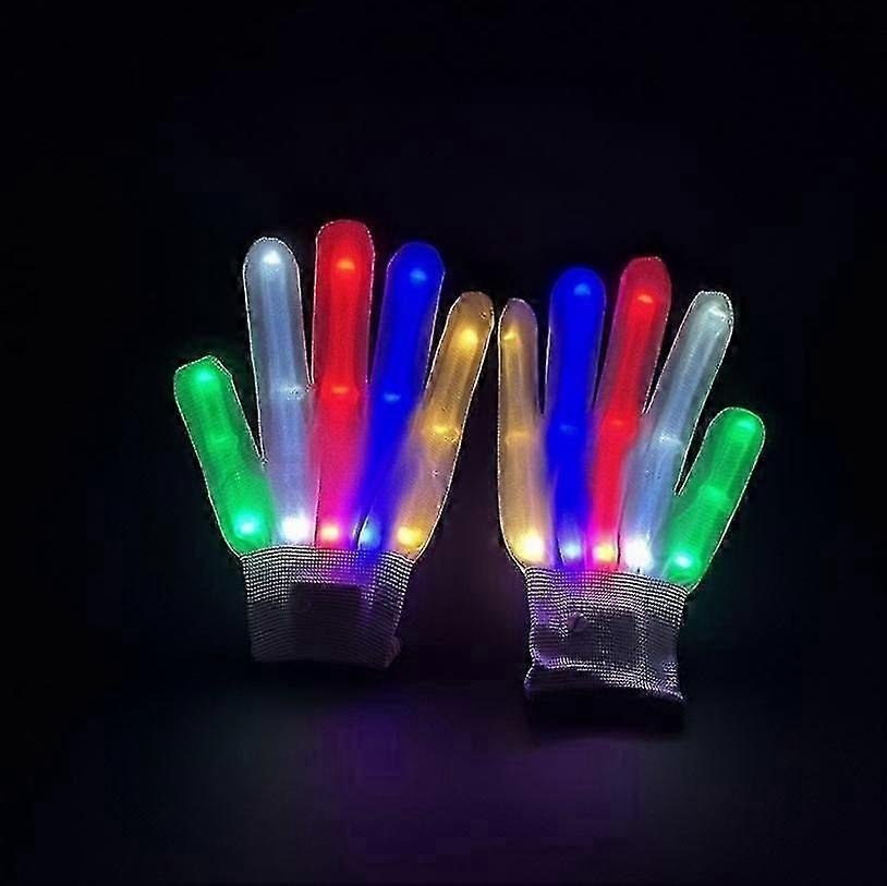 Halloween Multi-color Led Light-up Gloves,flashing Glow Performance Gloves(a Pair)  SZRH A-F