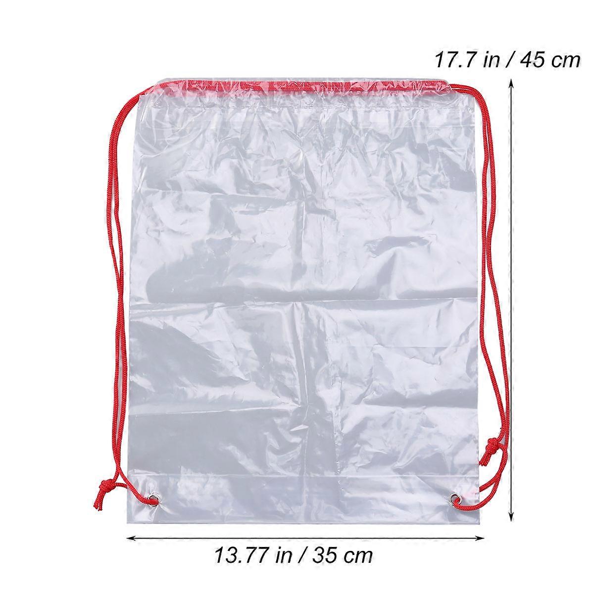 Durable Clear Drawstring Bag for Storage Use Made of PE Material Multi Color 7 x 10 Inches