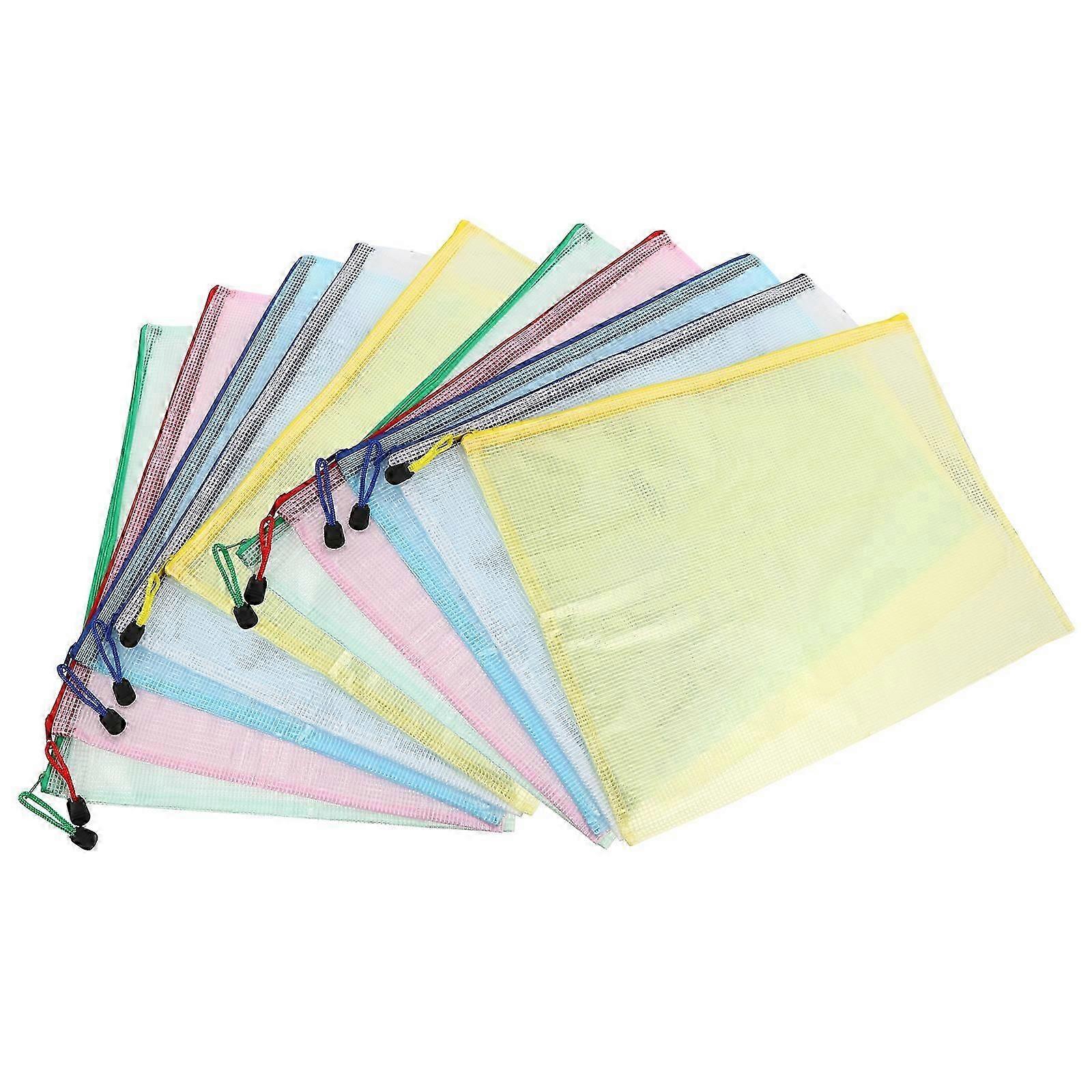 School file organizer 10pcs A3 mesh zipper pouch for documents