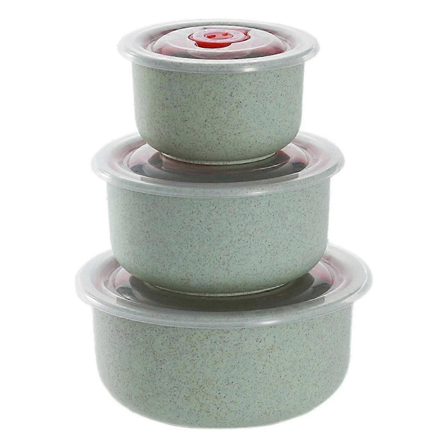 Bento Box Wheat Straw Lunch Box Eco-Friendly Salad Bowl with Lid Can Be Microwave Food Storage Container Green