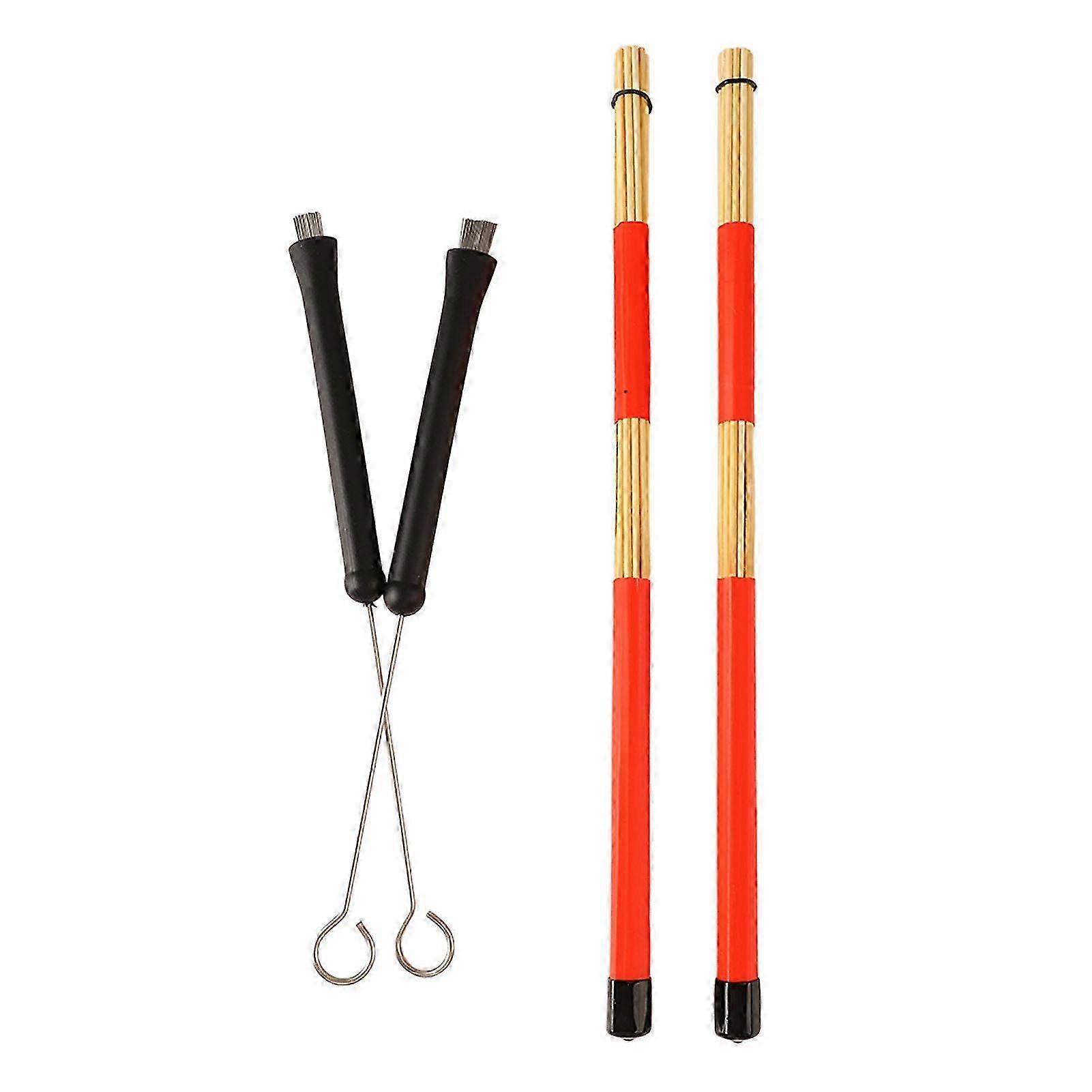 Drum Brush Bamboo Stick Set Soft Handle Easy to Play Percussion Instrument Accessories 2025