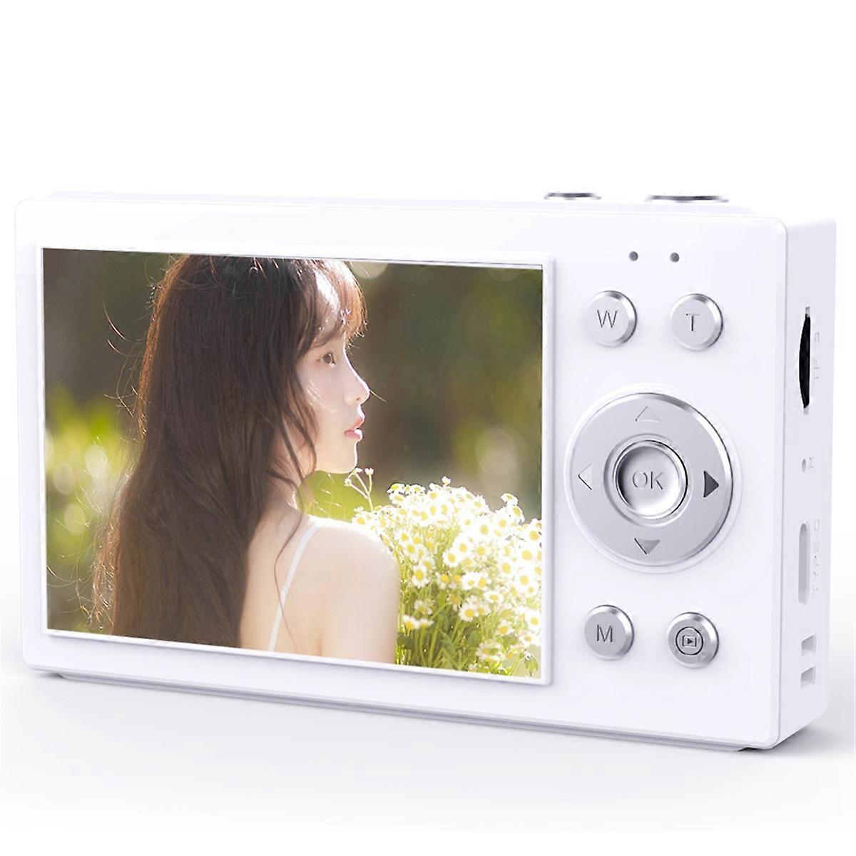 4K CCD Digital Camera 64MP Wifi Digital Video Camera 16X Digital Zoom with 2.8inch Screen for Beginner White