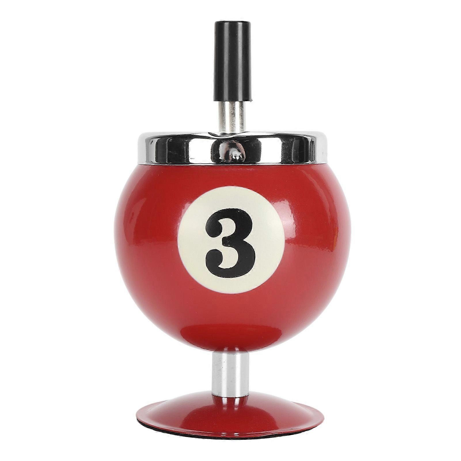 Billiard Ashtray with Lid Windproof Automatic Extinguishing Decorative Ashtray for Home Restaurant KTV Bar Red