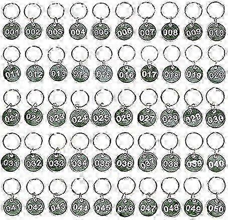 1-50 Numbers Key Chain Numbers Tags Locker Gym Key Rings Engraved Number With Key Rings Key Ring Aluminum Numbers Tag