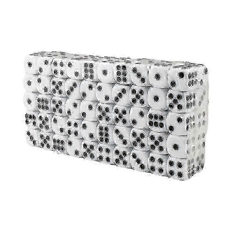 Zeszijdige dobbelstenen, 100 stuks wit