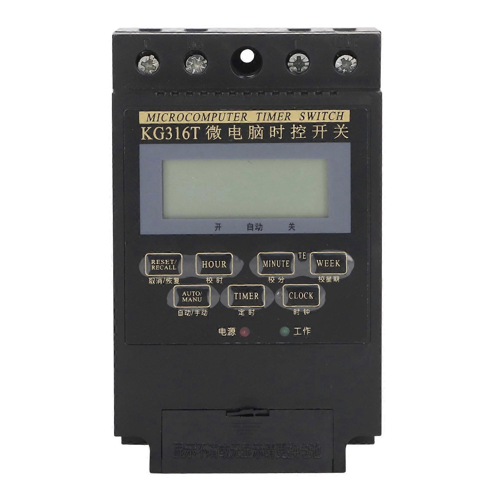Interrupteur de minuterie programmable, minuterie automatique, interrupteur de contrôle de temps électronique avec condensateur pour lampadaire, noir