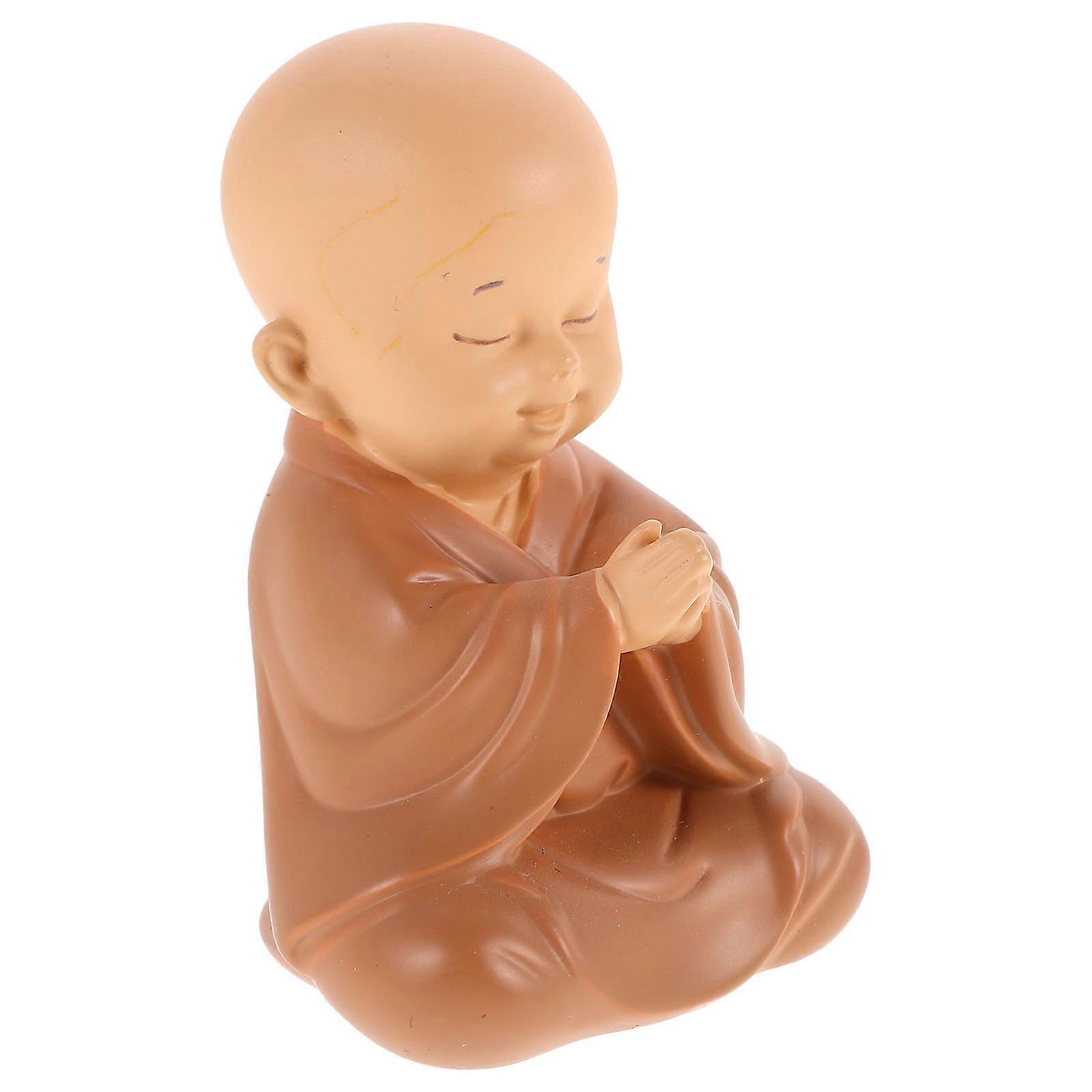 Baby Buddha Statue Mini Monk Buddha Statue for Car Decoration 5Pcs Resin