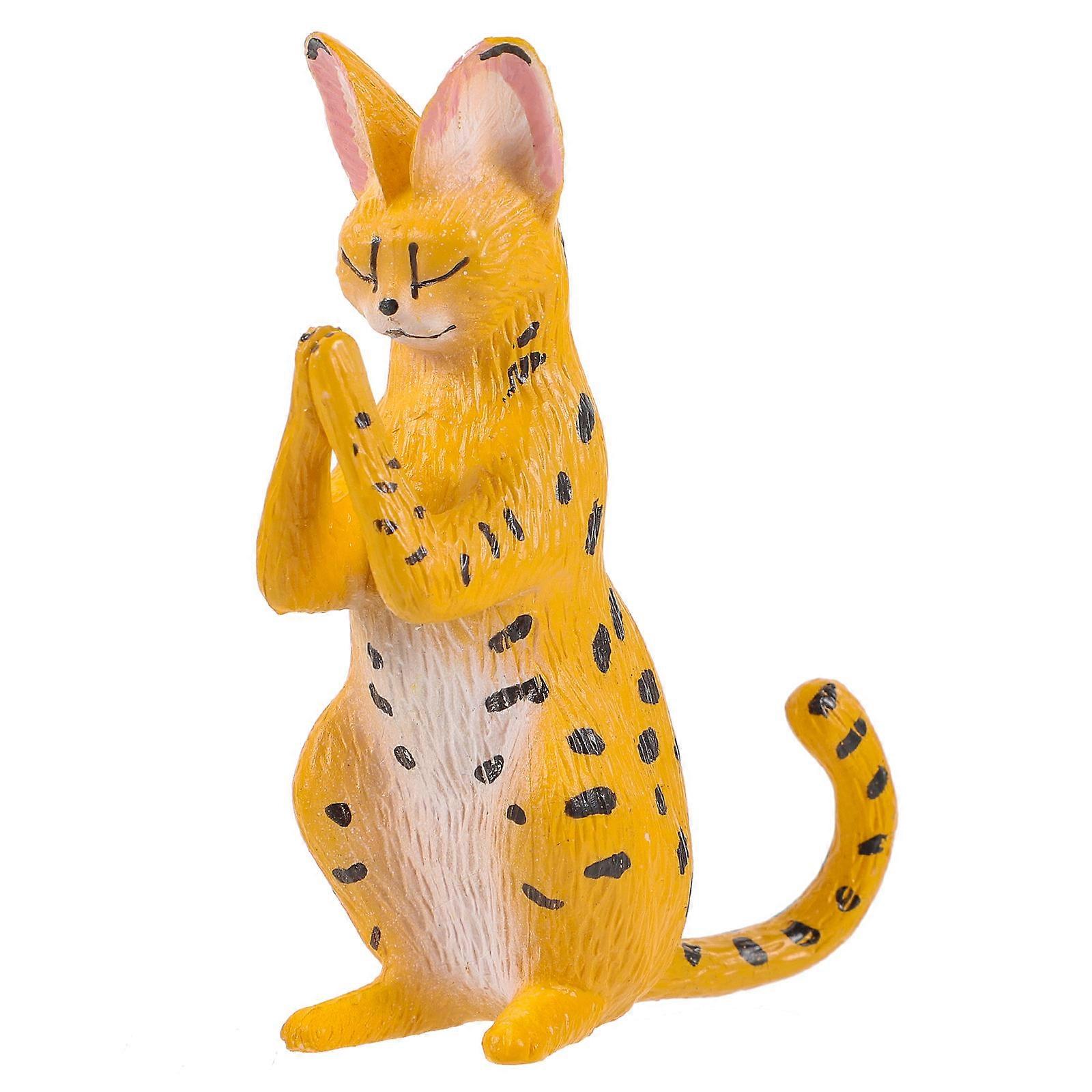 PVC Cat Figurine Orange Model for Decoration 3Pcs Set