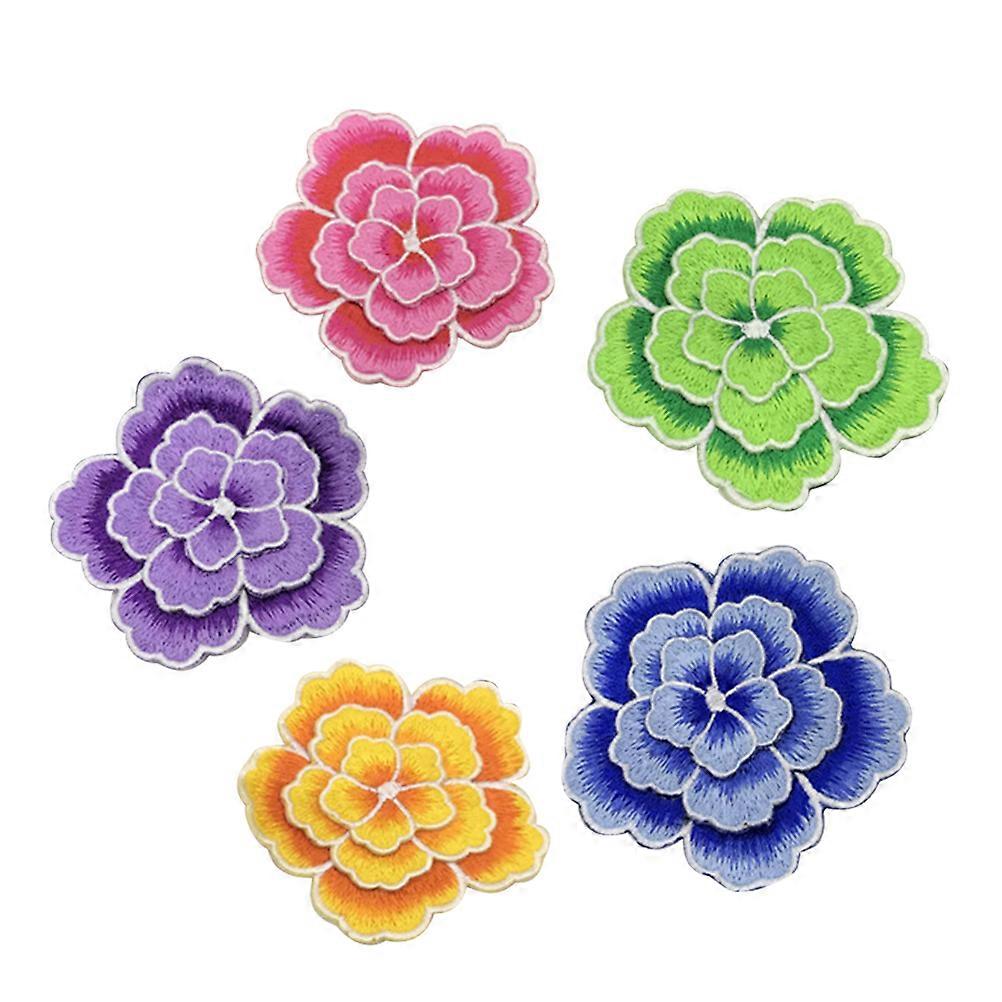 Embroidery Patch 5Pcs Embroidery Applique Adhesive Patches for Decorative Use