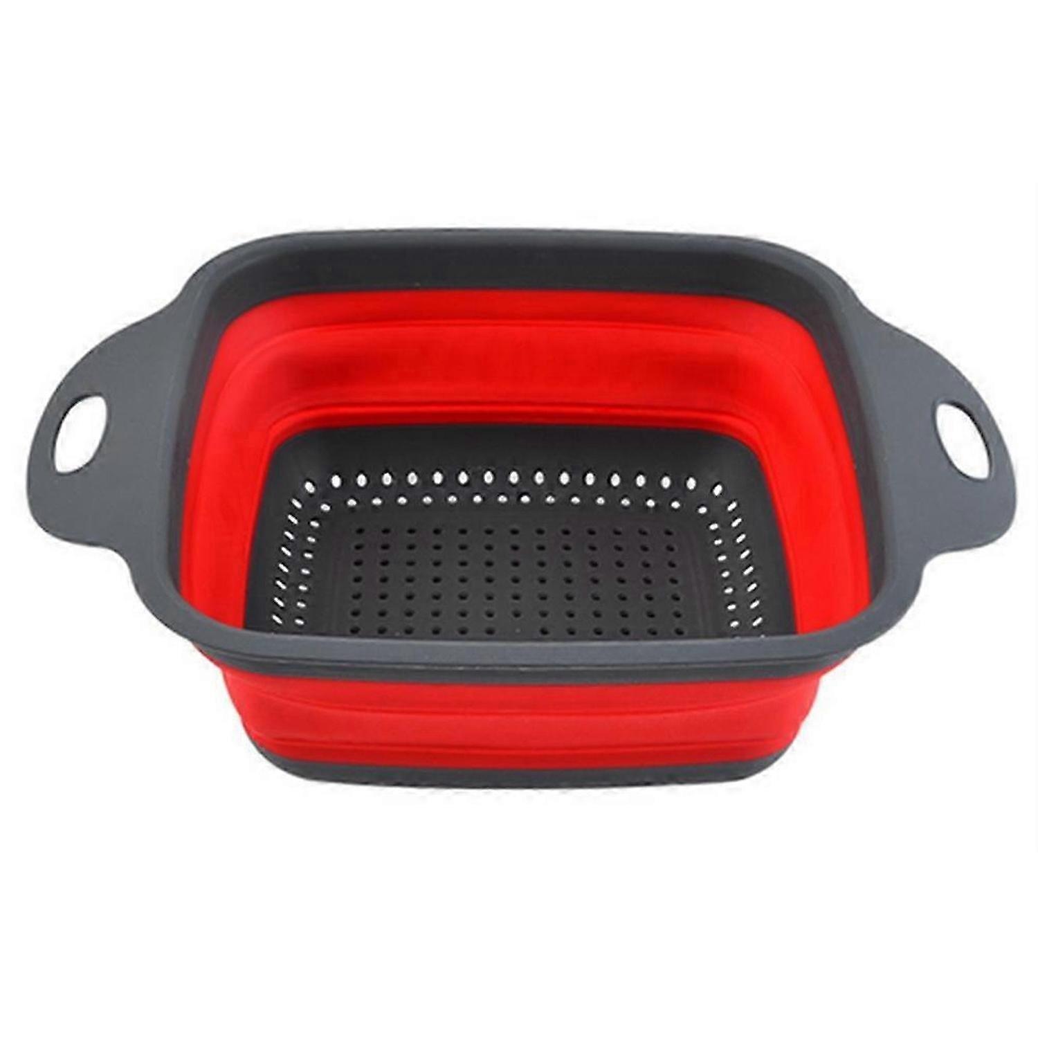 Silicone Folding Drain Fruit Vegetable Washing Basket Foldable Strainer Drainer Kitchen Storage Tool