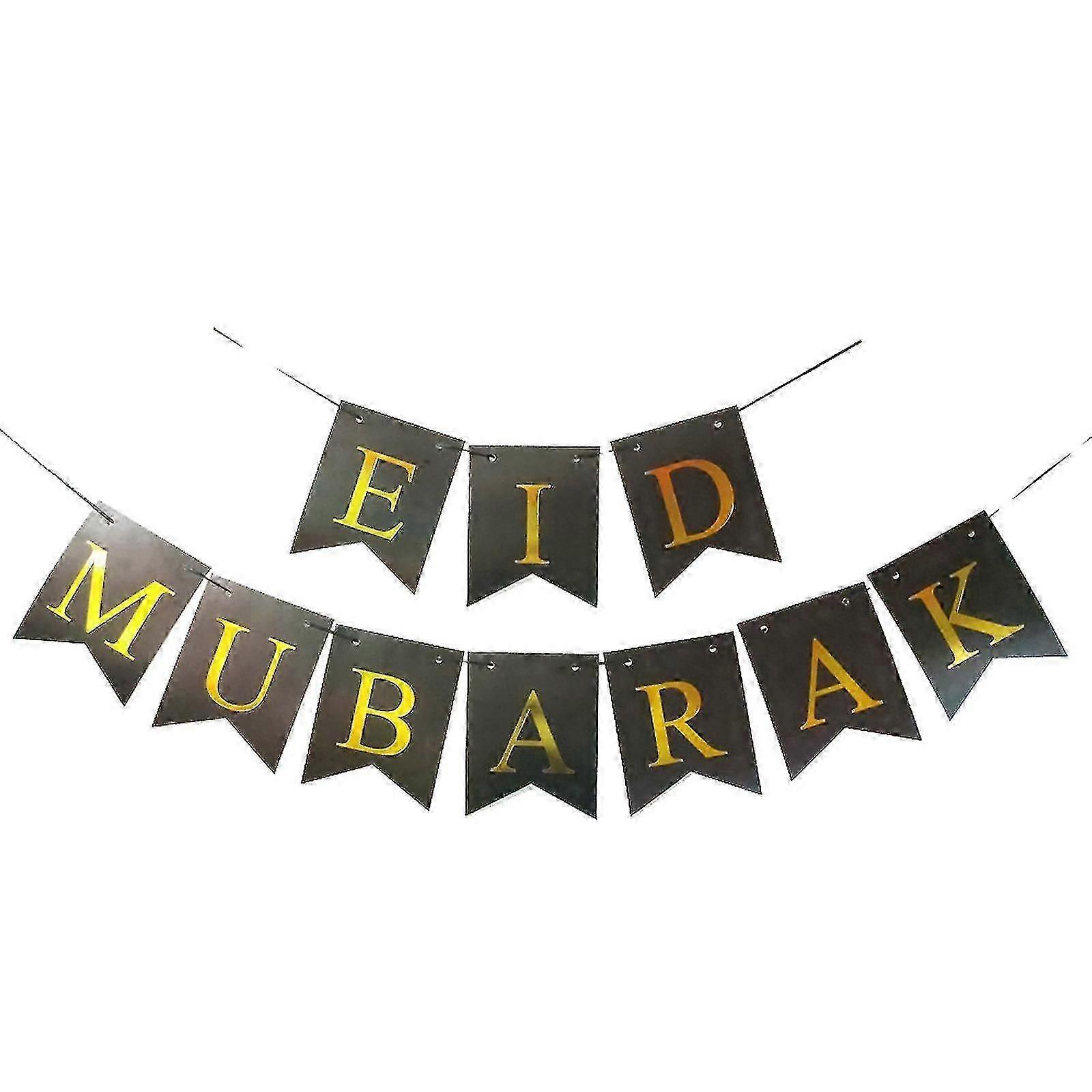 Eid Mubarak Hanging For Banner Castle Letters Pull Flag Decorative Ornament