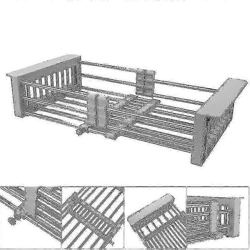 Ανοξείδωτο χάλυβα Sink Rack Τηλεσκοπικό καλάθι αποστράγγισης πιάτα Drying Rack Kitche υψηλής ποιότητας