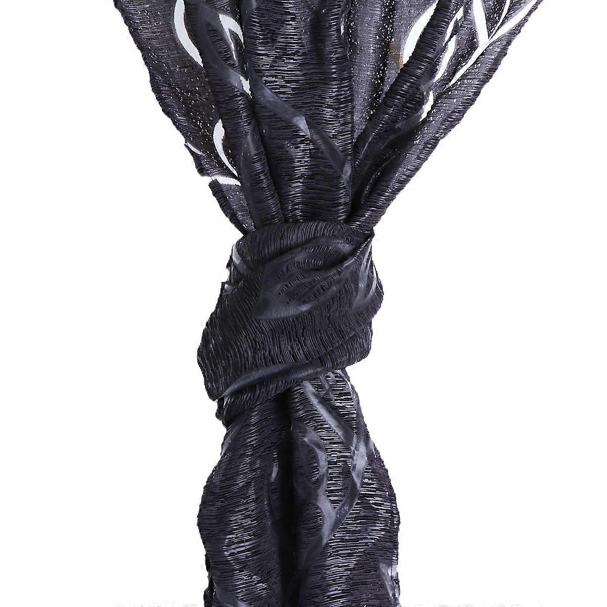 Window Sheer Translucent Tulle Curtains for Window Shielding Black