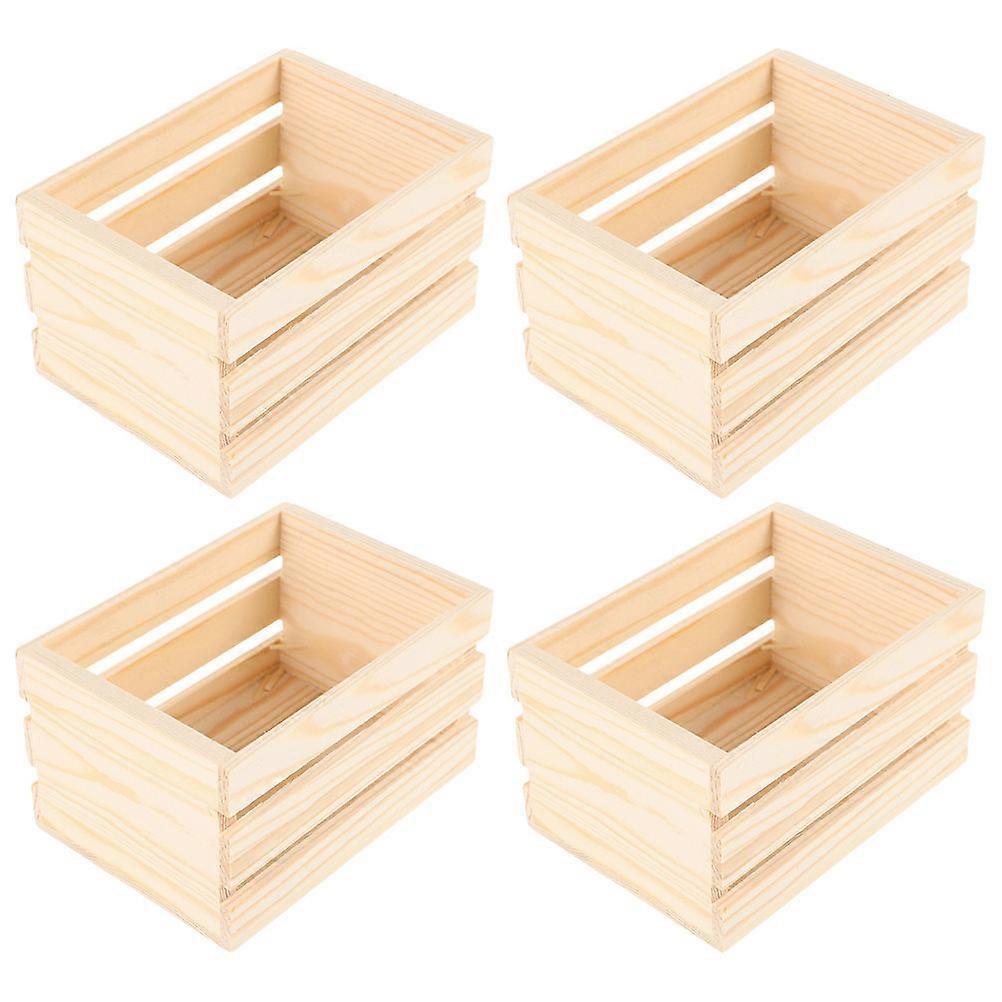 Miniature Wooden Crates for Dollhouse Storage with 16Pcs Set for Pretend Play