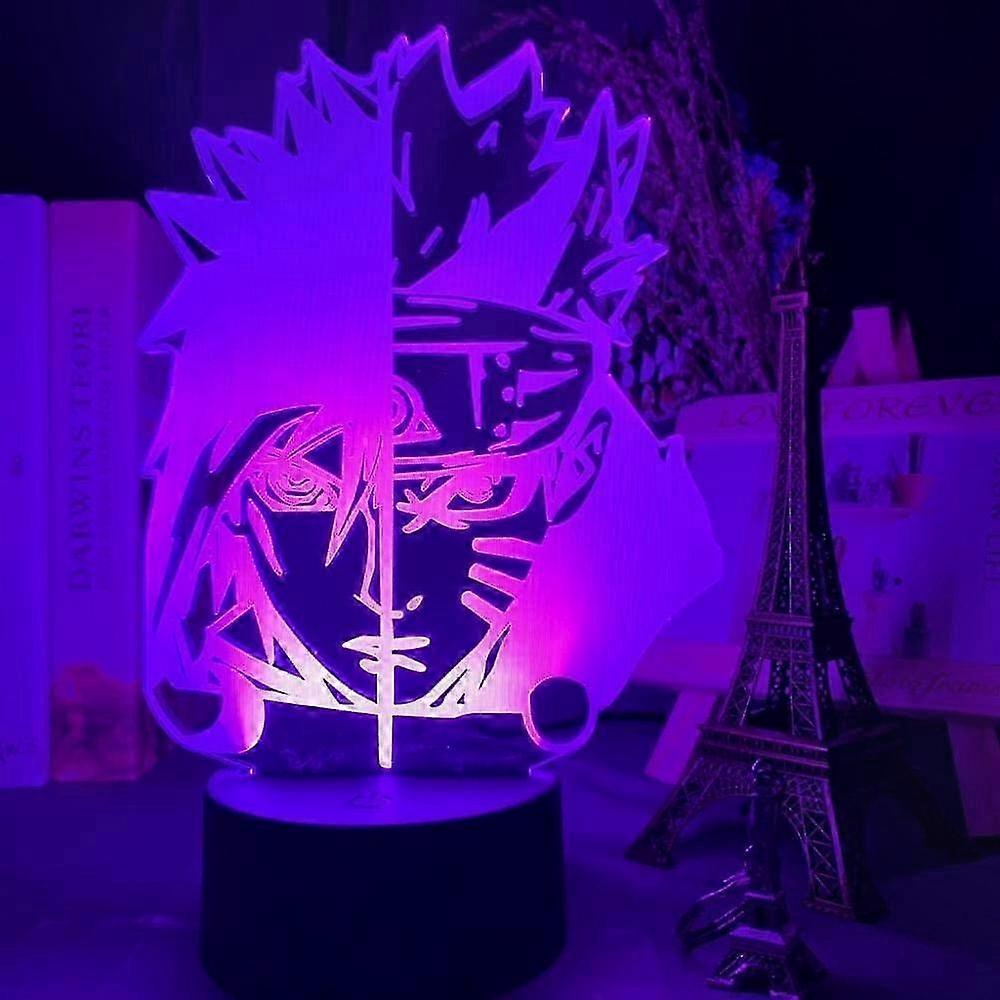 3D Anime Character Night Light with LED Touch Sensor, Color Changing Lamp for Kids Bedside Table Decor, Inspired by Naruto and Sasuke Theme