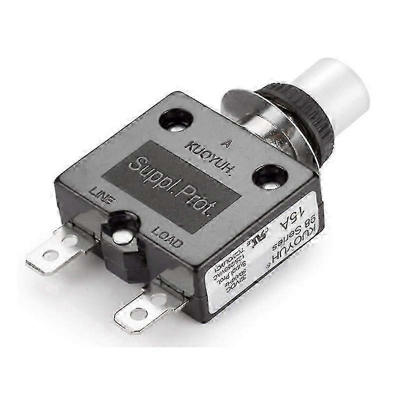 Thermal Overload Protector Switch, 15A Manual Reset, 3A-50A Mini Circuit Breaker with Straight Pin & Screw Pin Design
