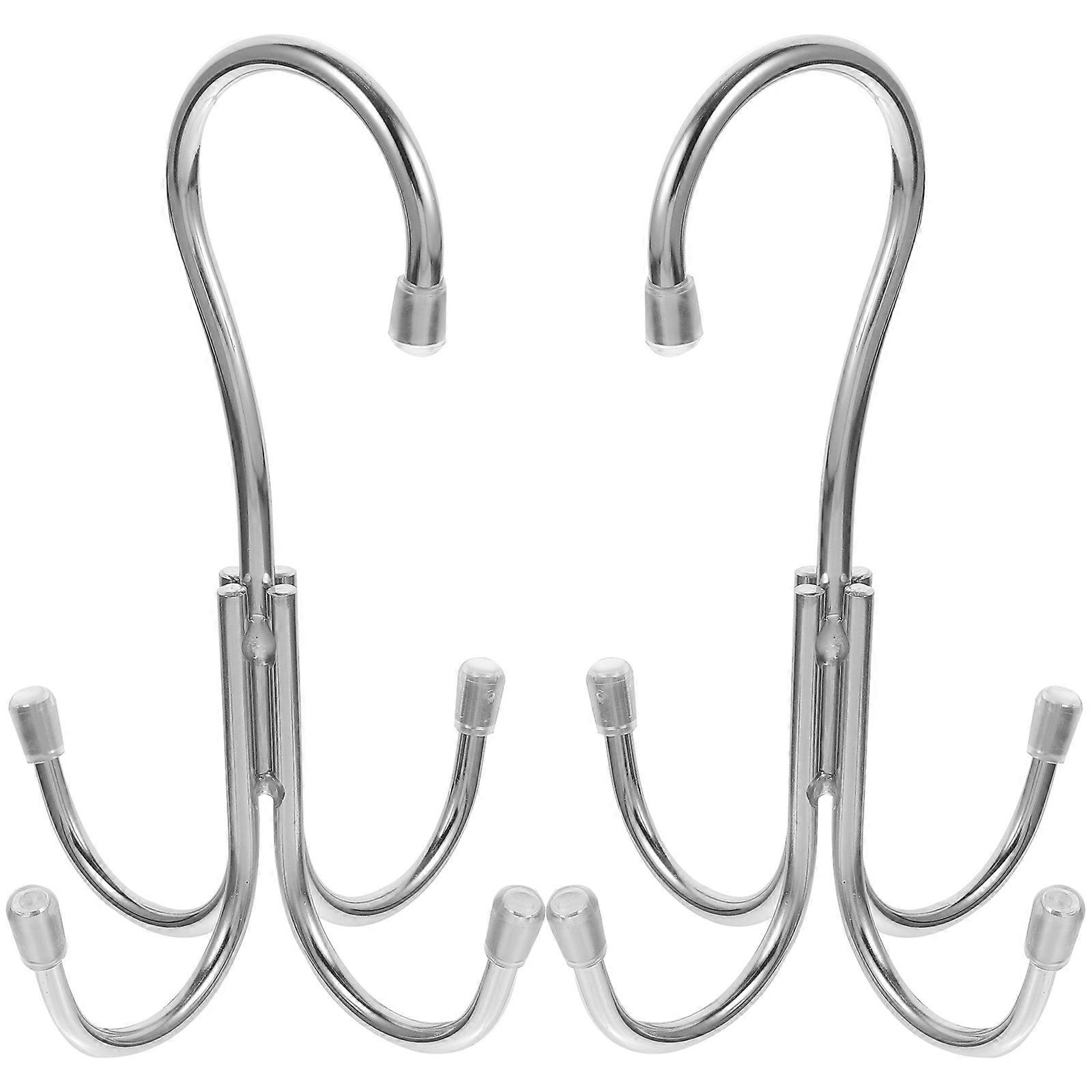 Cintre de ceinture en acier inoxydable pour une utilisation dans le placard 6 pièces de couleur argentée