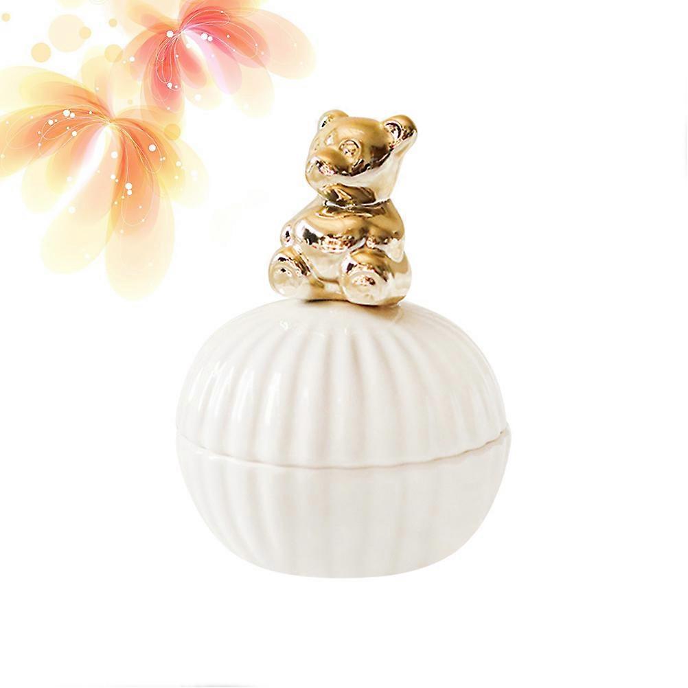 Jewelry Container for Storage Use 2Pcs Gold Ceramic Storage Boxes