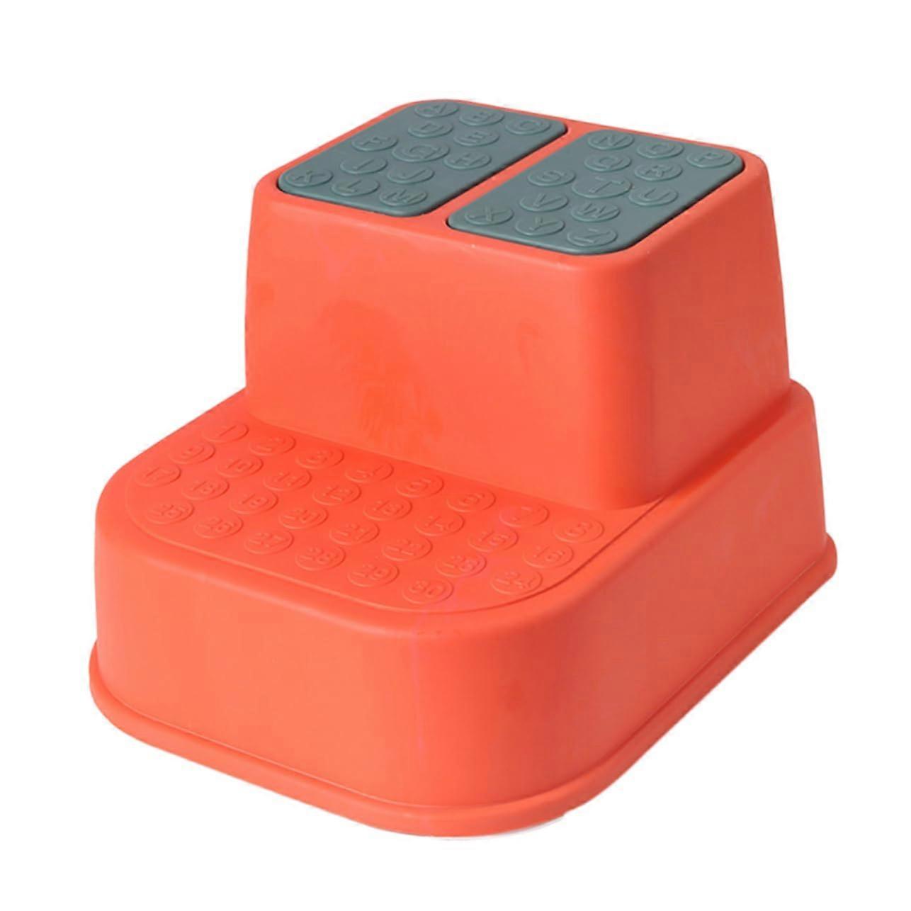 Multi Function Non Slip Double Layers Footstool Red Thickened Step Stool Educational Footrest Home Kindergarten Nursery