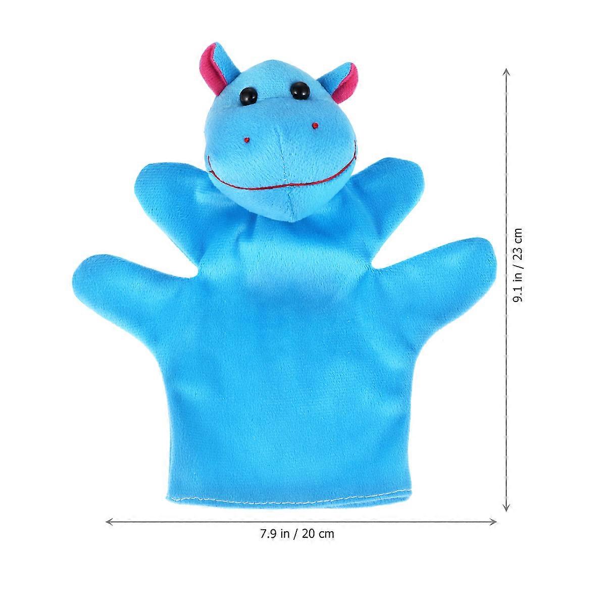 Hand Puppet Animal 1Pack Hippo Shape Blue for Storytelling and Imagination Growth