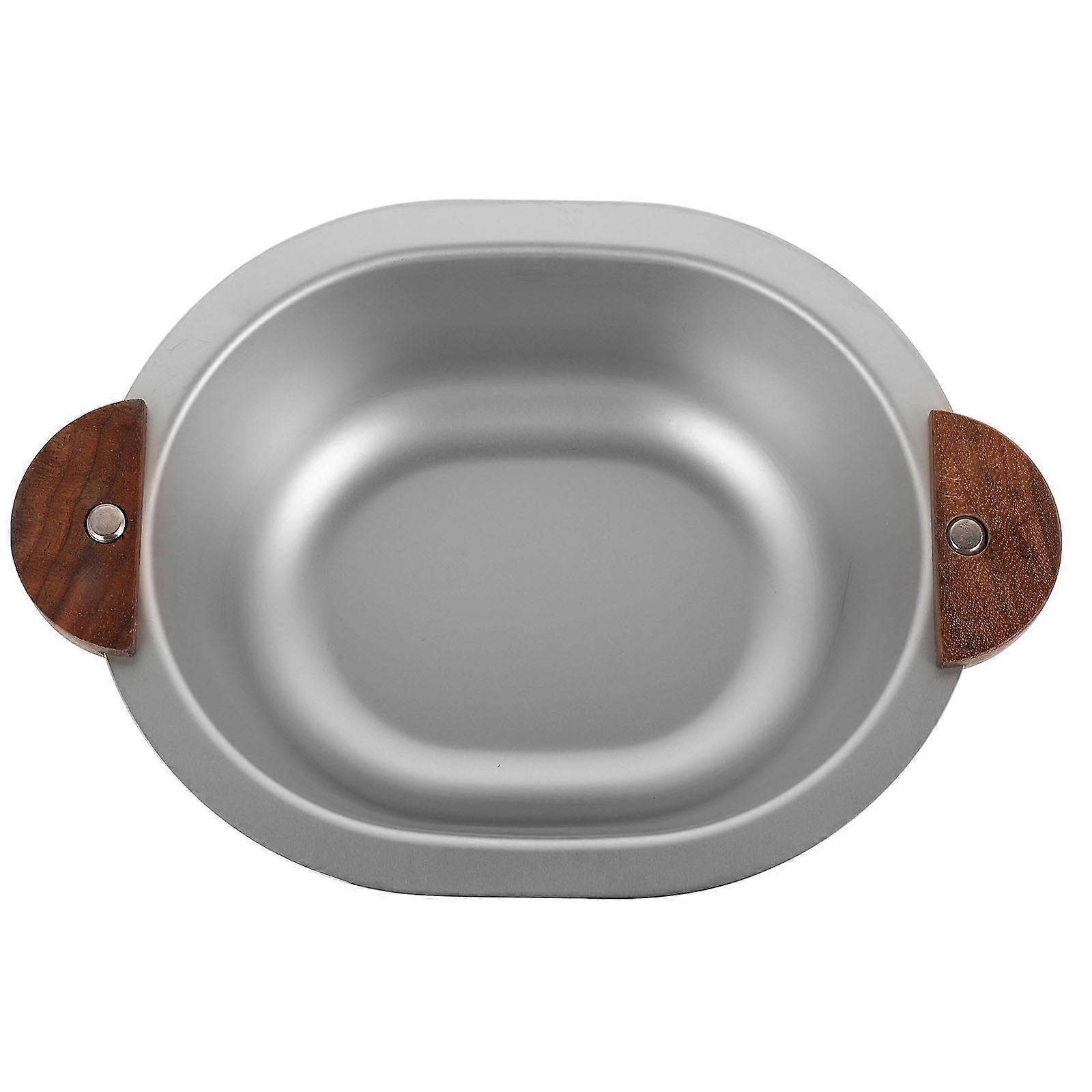 4Pcs Stainless Steel Double Handle Food Bowl for Multi-Function Daily Use