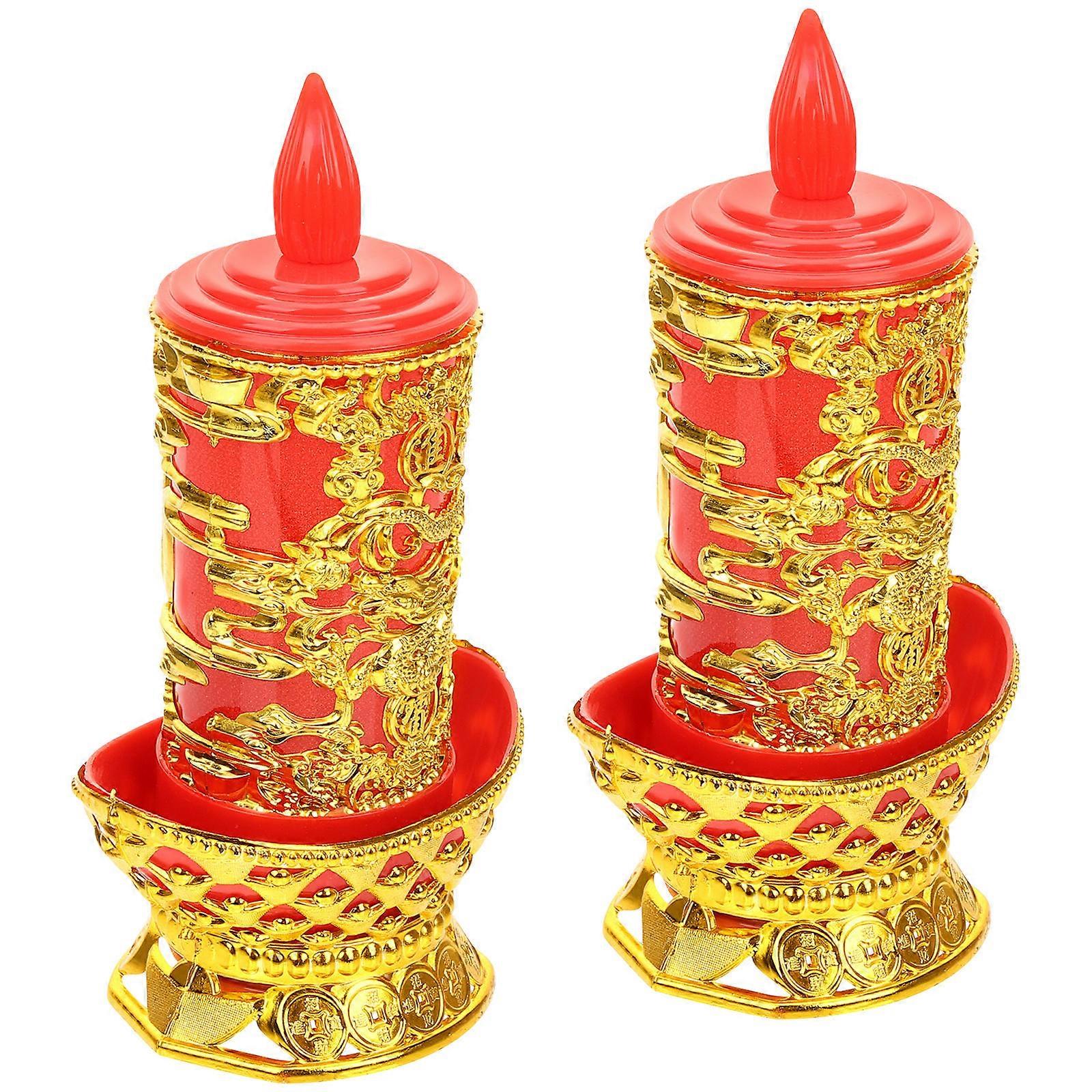 LED Candle Light 10 Pcs Flameless Decoration For Buddhist Hall Create Peaceful Atmosphere With Golden Vintage Style