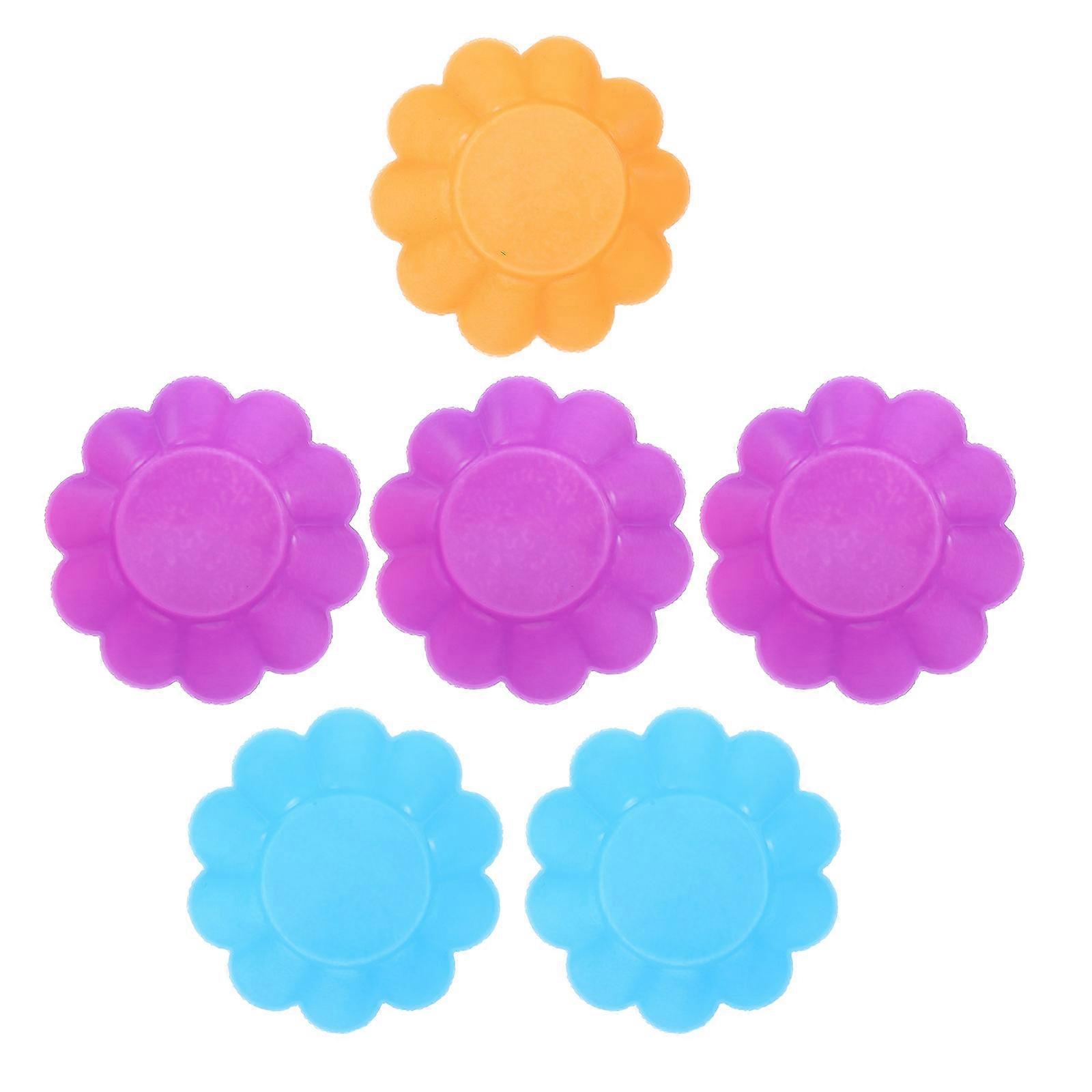 Reusable Muffin Cups Flower Baking Silicone Mold for 18Pcs Assorted Colors