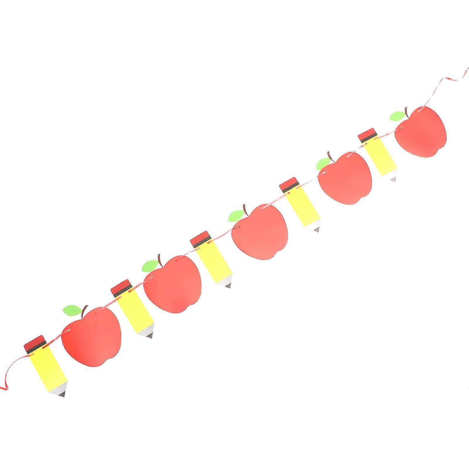 Back to School Apple and Pencil Banner Decoration 3Sets for Party
