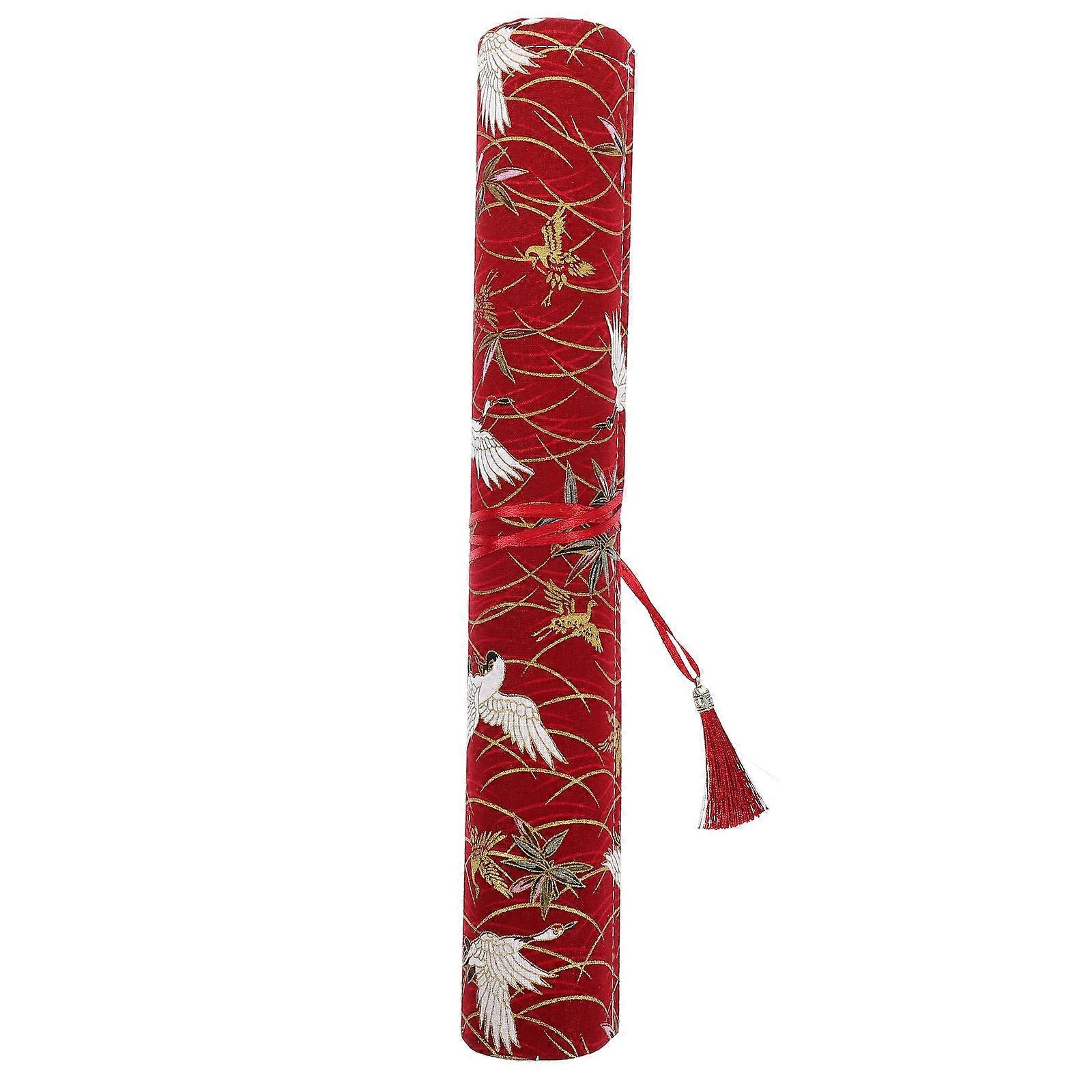 Paintbrush Users Chinese Brush Roll Up Wrap Bag Portable Carry 5Pcs Storage For Art Work