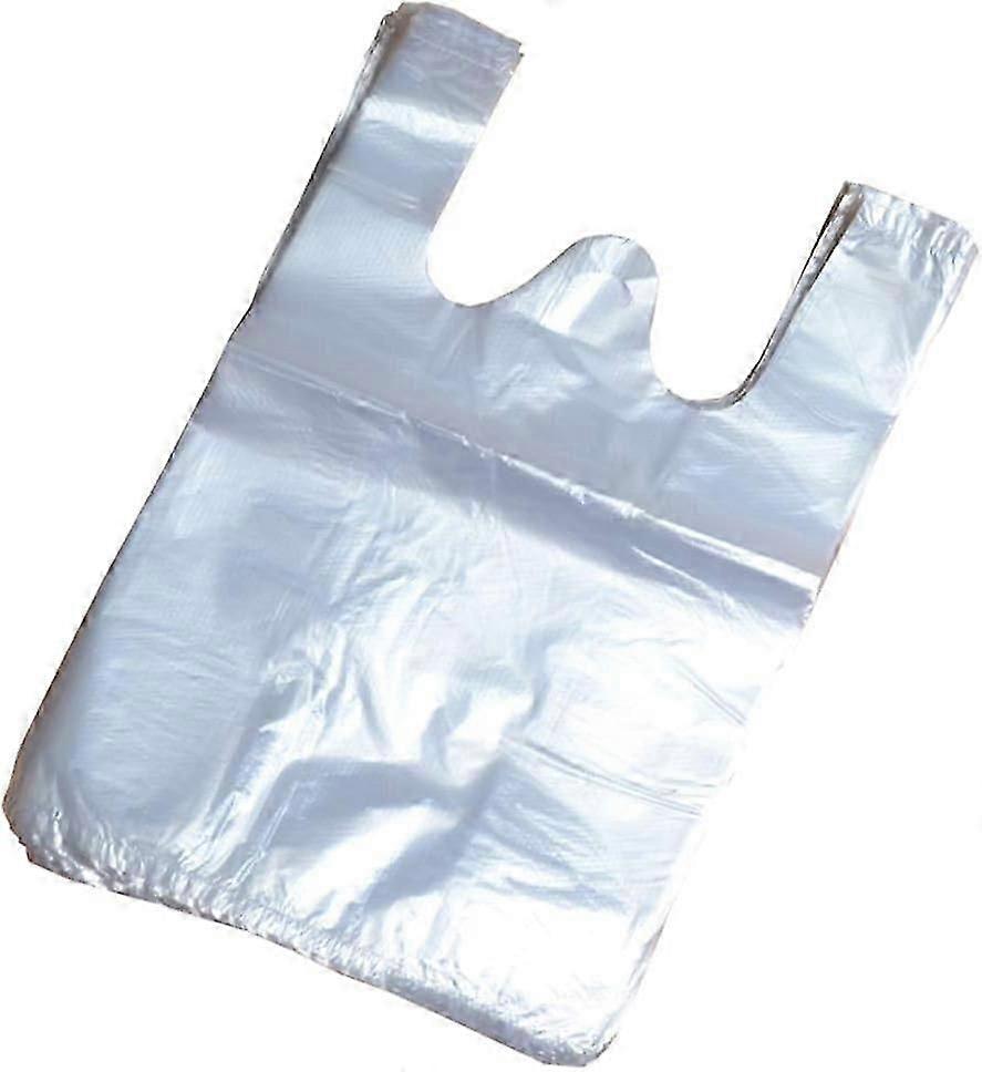100 قطعة 24x36cm / 9.4x14inch أكياس سترة بلاستيكية شفافة سترة نمط أكياس الناقل الغذاء التسوق الحقائب البضائع أكياس البقالة للسوبر ماركت