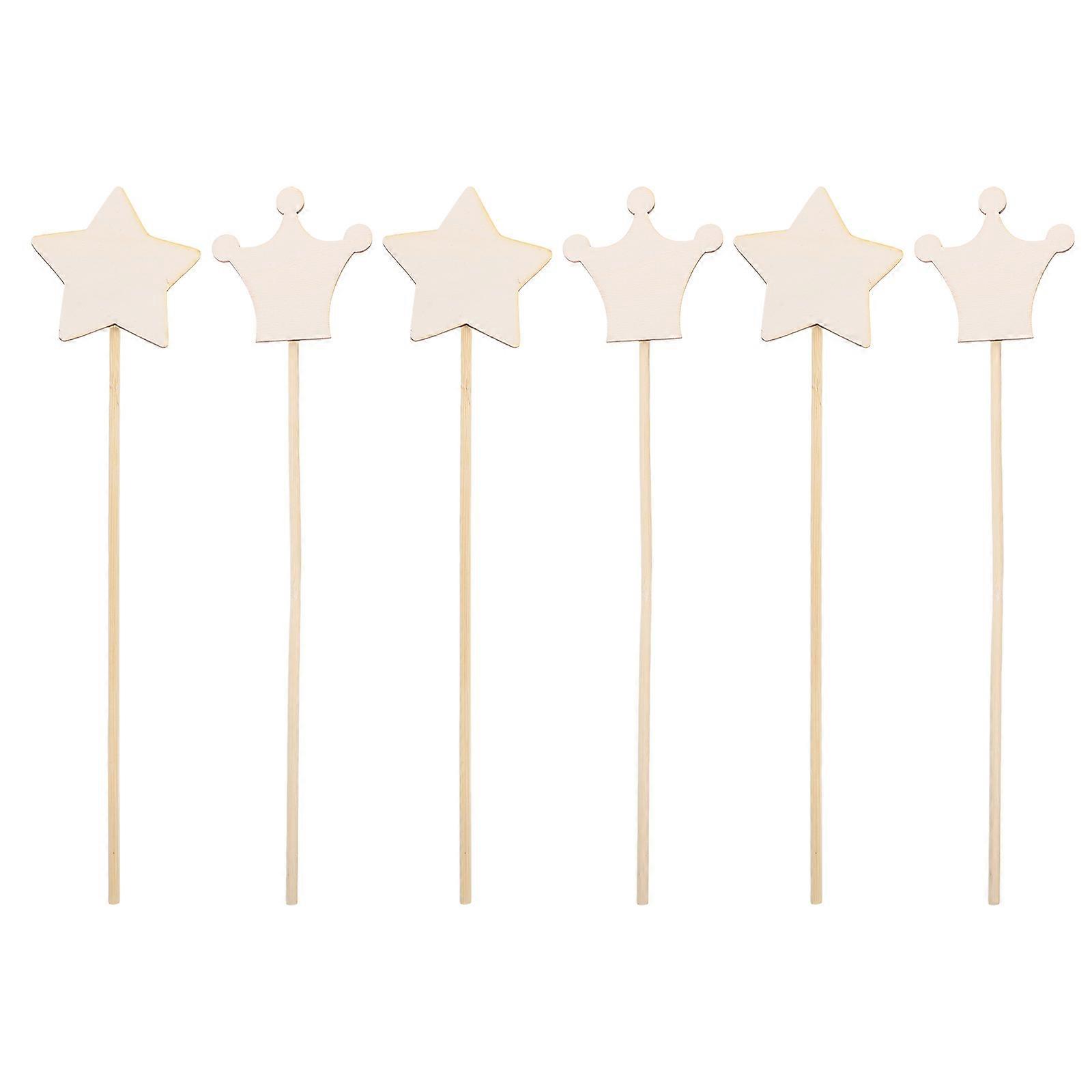 DIY Fairy Wand 6Pcs Wooden Sticks for Party Craft and Painting