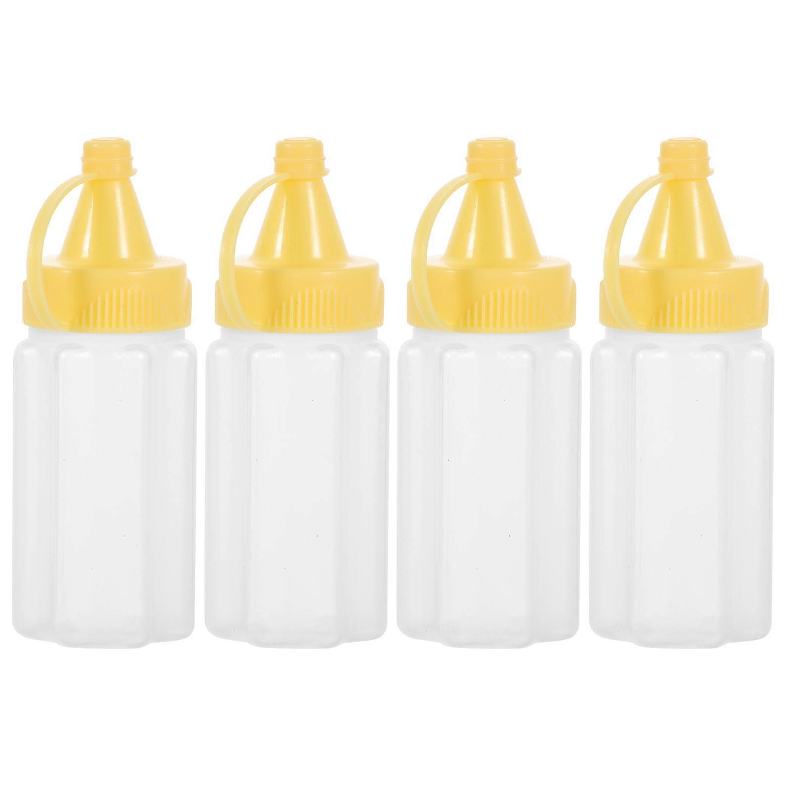 4 Pcs Travel Condiment Bottle Small Ketchup Dispenser Suitable For Salad Dressing Outdoor Enthusiasts Lightweight Compact Size
